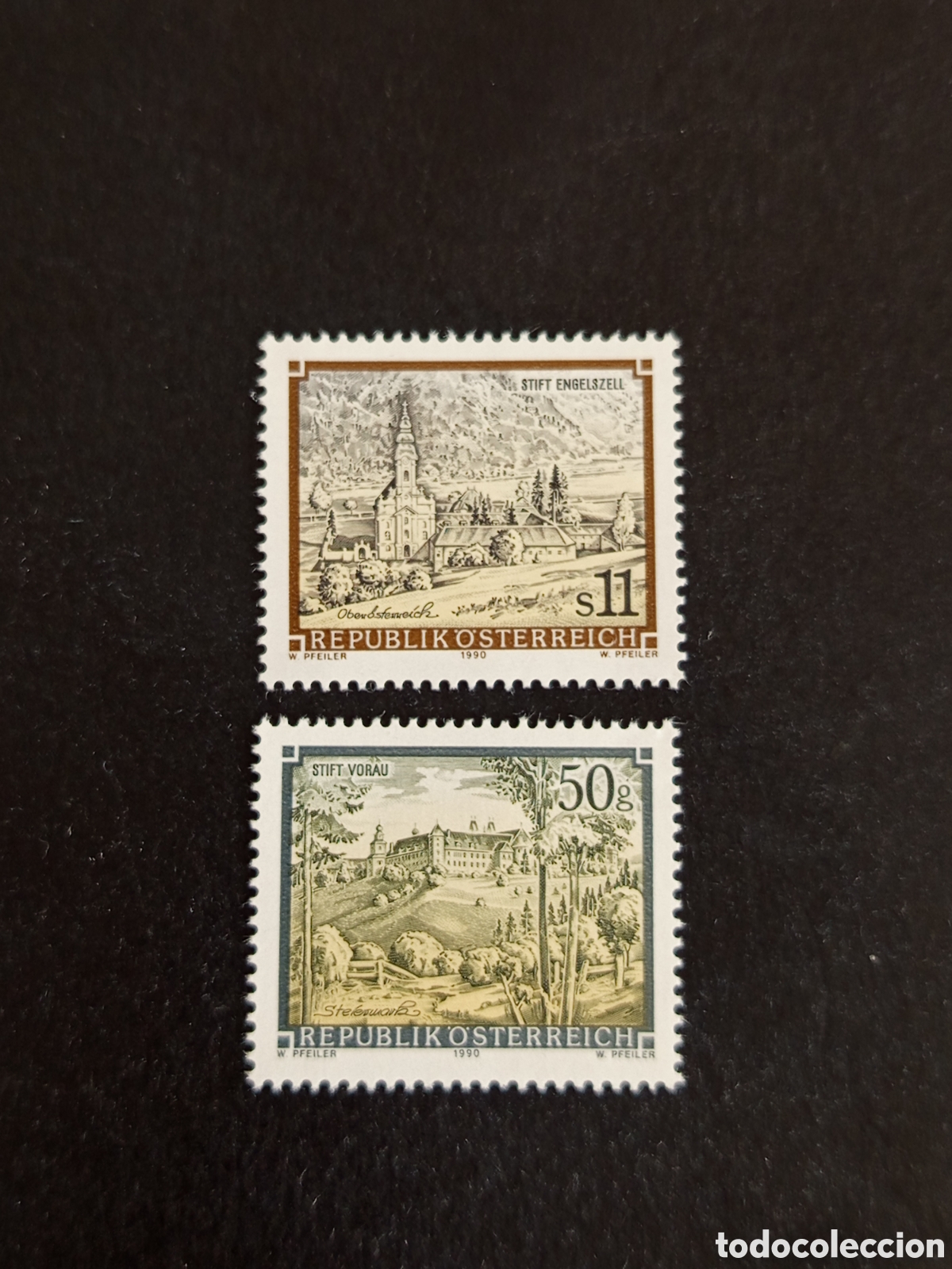 Sellos: AUSTRIA, 1989. Abad&iacute;as de Engelszell y Vorau. Ivert 1811 y 1835. Pedido m&iacute;nimo 3 &euro;. Sellos en nuevo