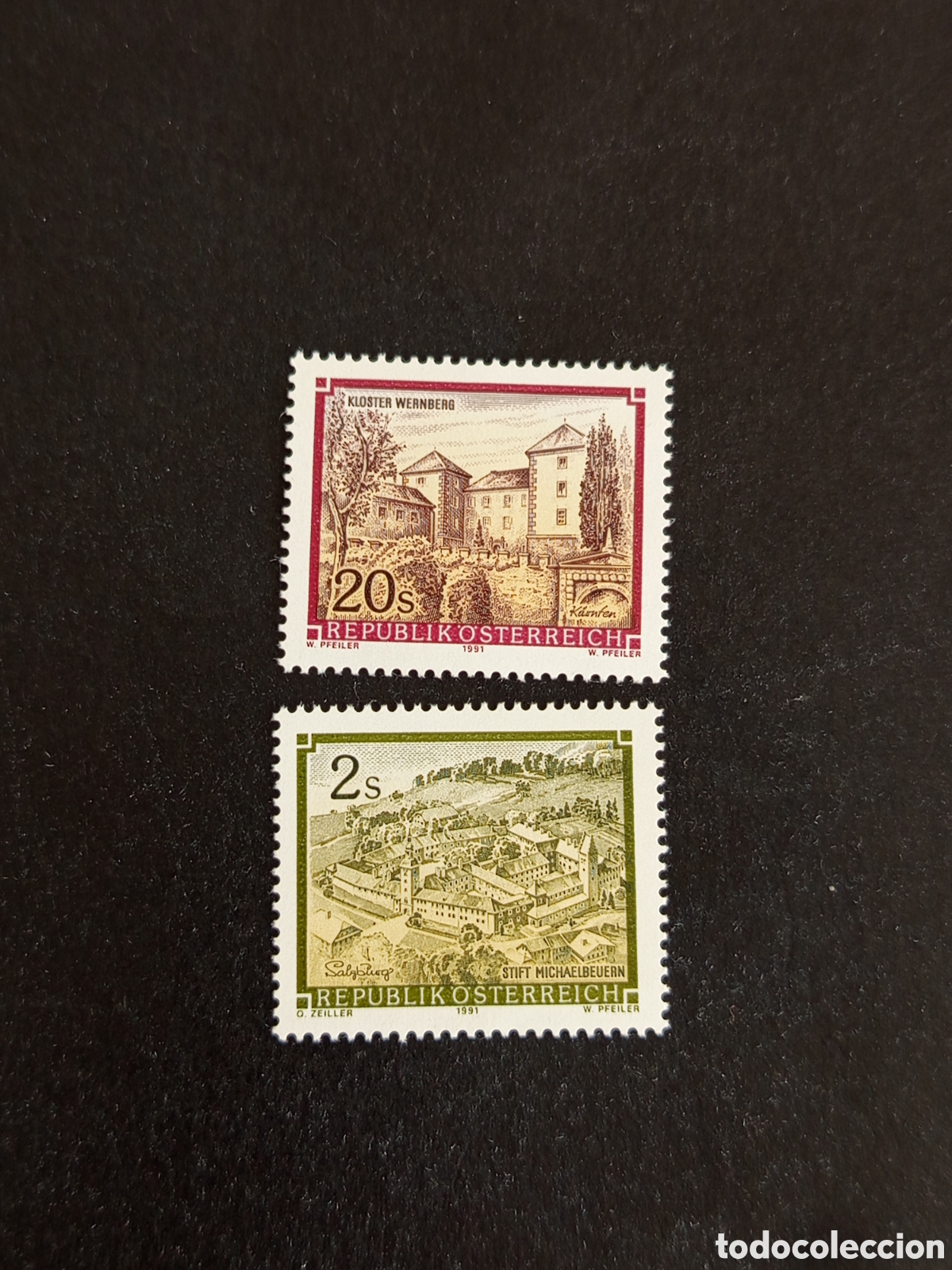 Sellos: AUSTRIA, 1991. Convento de Wernberg y Abad&iacute;a de Michaebeuern. Ivert 1854 y 1867. Pedido m&iacute;nimo 3 &euro;.