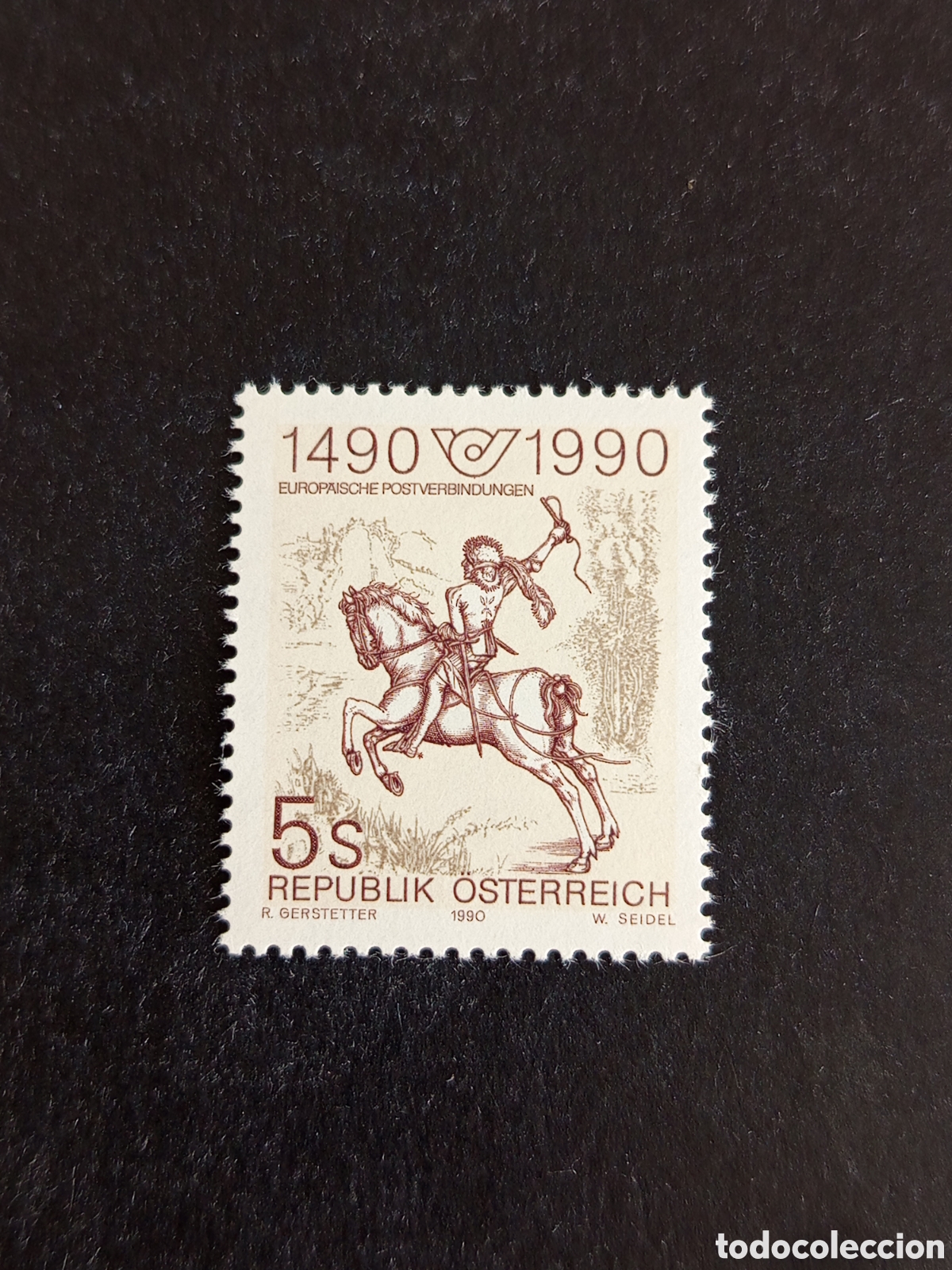 Sellos: AUSTRIA, 1989. Comunicaci&oacute;n Postal en Europa. Grabado de Durero. Yvert 1808. Pedido m&iacute;nimo 3 &euro;.