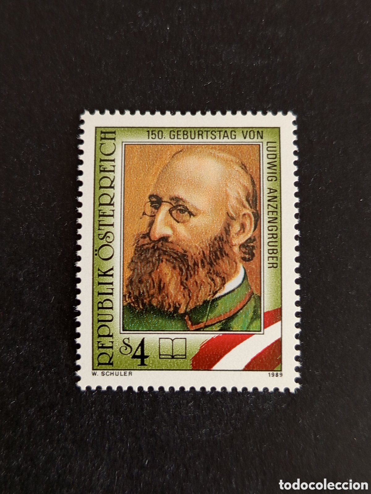 Sellos: AUSTRIA, 1989. L. Anzengruber, escritor. Yvert 1803. Pedido m&iacute;nimo 3 &euro;. Ver fotos. Serie completa