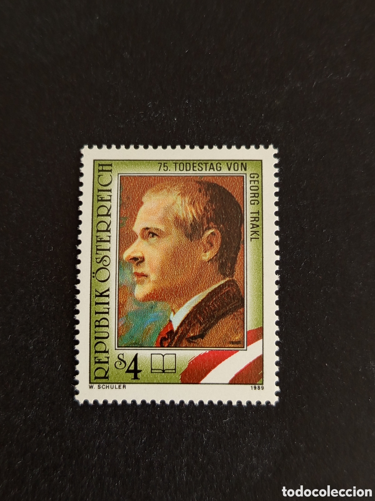 Sellos: AUSTRIA, 1989. G. Trakl, poeta. Yvert 1804. Pedido m&iacute;nimo 3 &euro;. Ver fotos. Serie completa en nuevo