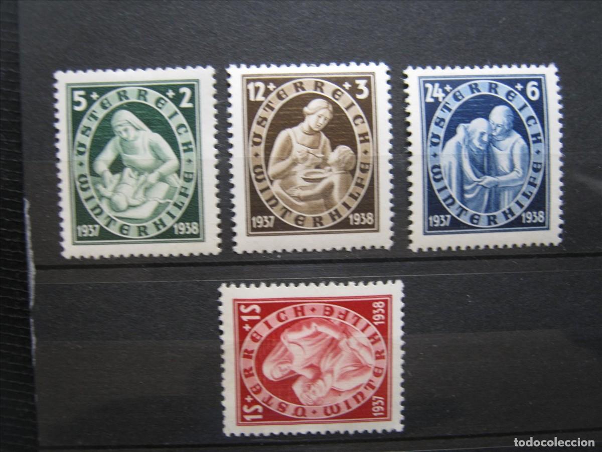 Sellos: AUSTRIA 1937 SERIE YVERT 499/502 LH*/MH* LUJO.