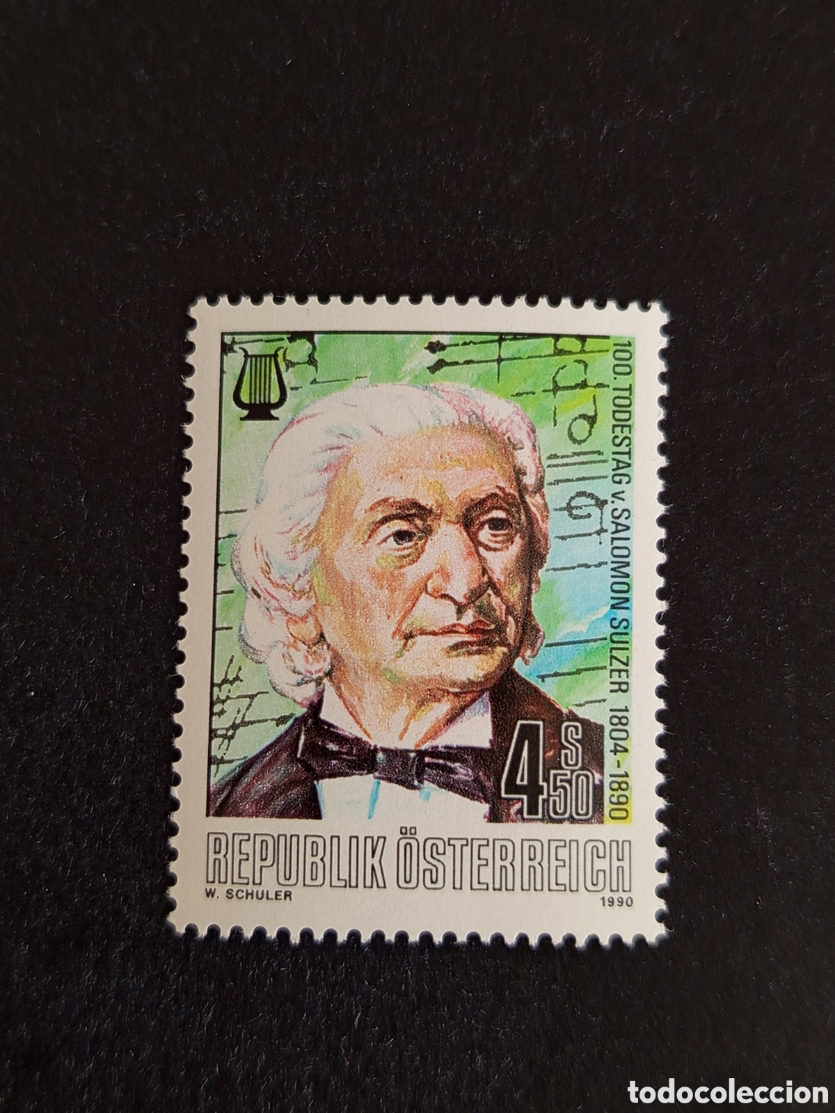Sellos: AUSTRIA, 1989. Salomon Sulzer. Compositor y cantante. Yvert 1809. Pedido m&iacute;nimo 3 &euro;. Ver fotos.