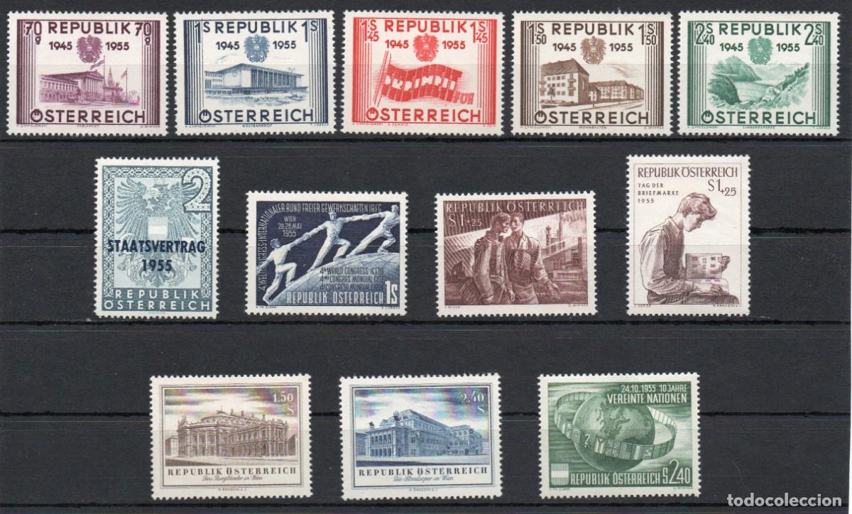 Sellos: AUSTRIA A&Ntilde;O 1955 YV 845/56*** A&Ntilde;O COMPLETO