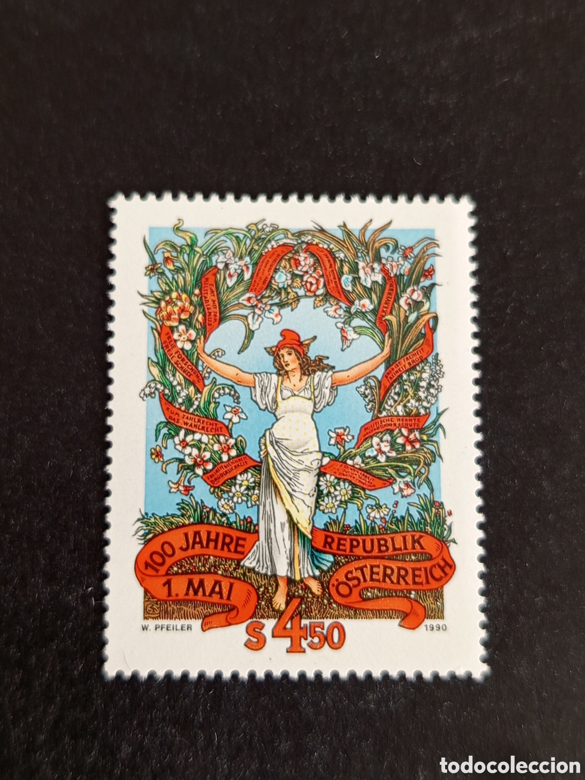 Sellos: AUSTRIA, 1990. Centenario del 1 de Mayo. Yvert 1816. Pedido m&iacute;nimo 3 &euro;. Ver fotos . Sello en nuevo