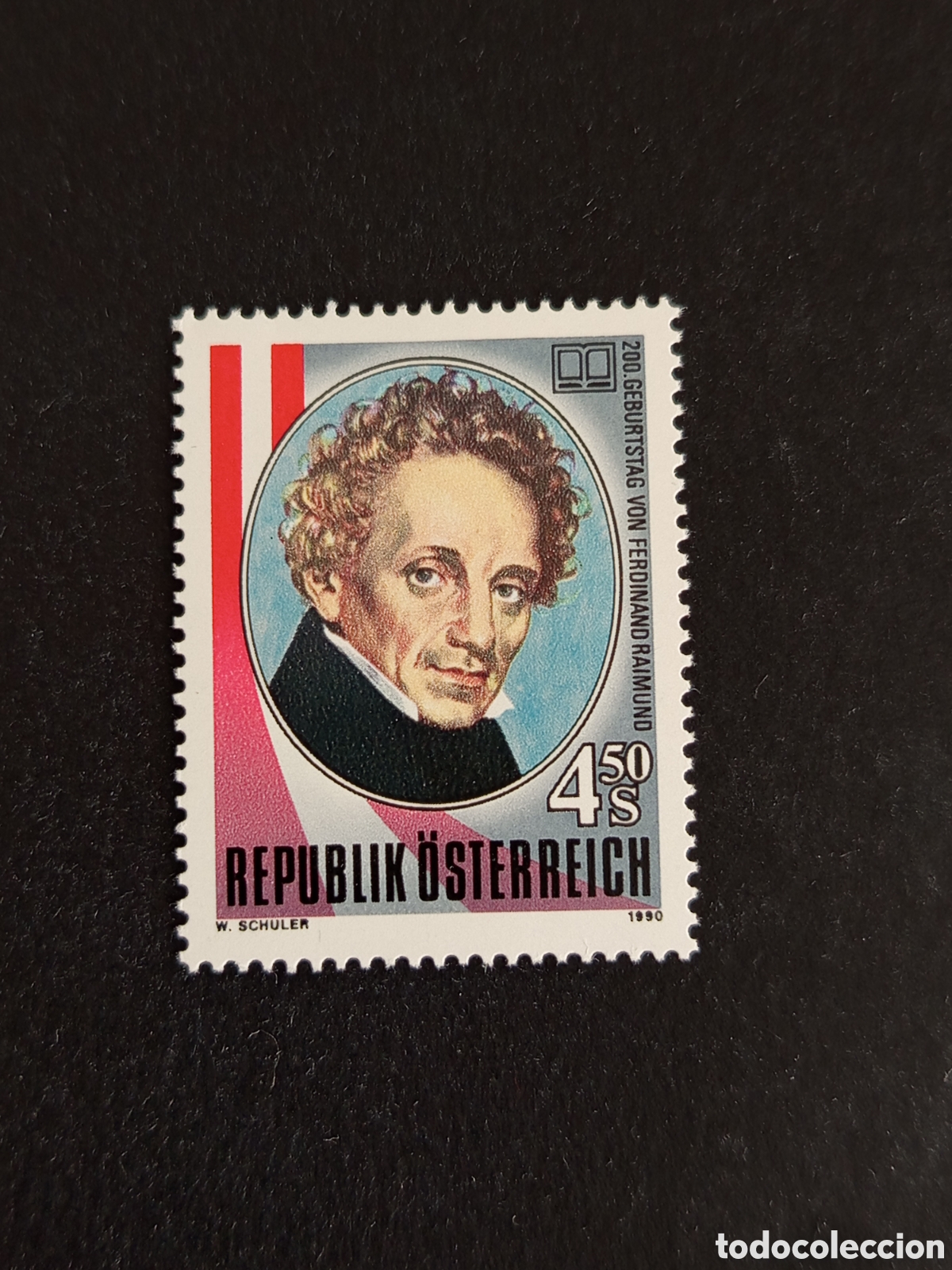 Sellos: AUSTRIA, 1990. Ferdinand Raimund, actor. Yvert 1822. Pedido m&iacute;nimo 3 &euro;. Ver fotos . Sello en nuevo
