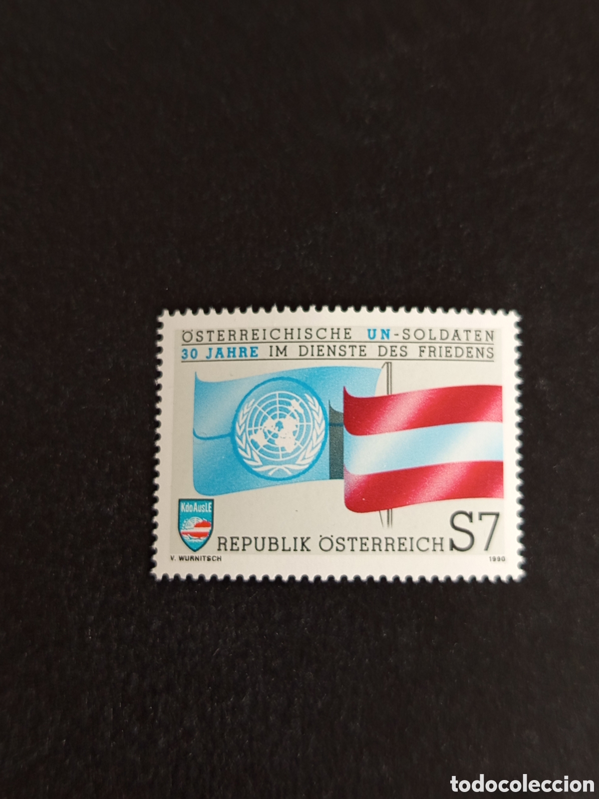 Sellos: AUSTRIA, 1990.Cascos azules. Fuerzas de Paz ONU. Yvert 1833. Pedido m&iacute;nimo 3 &euro;. Ver fotos .