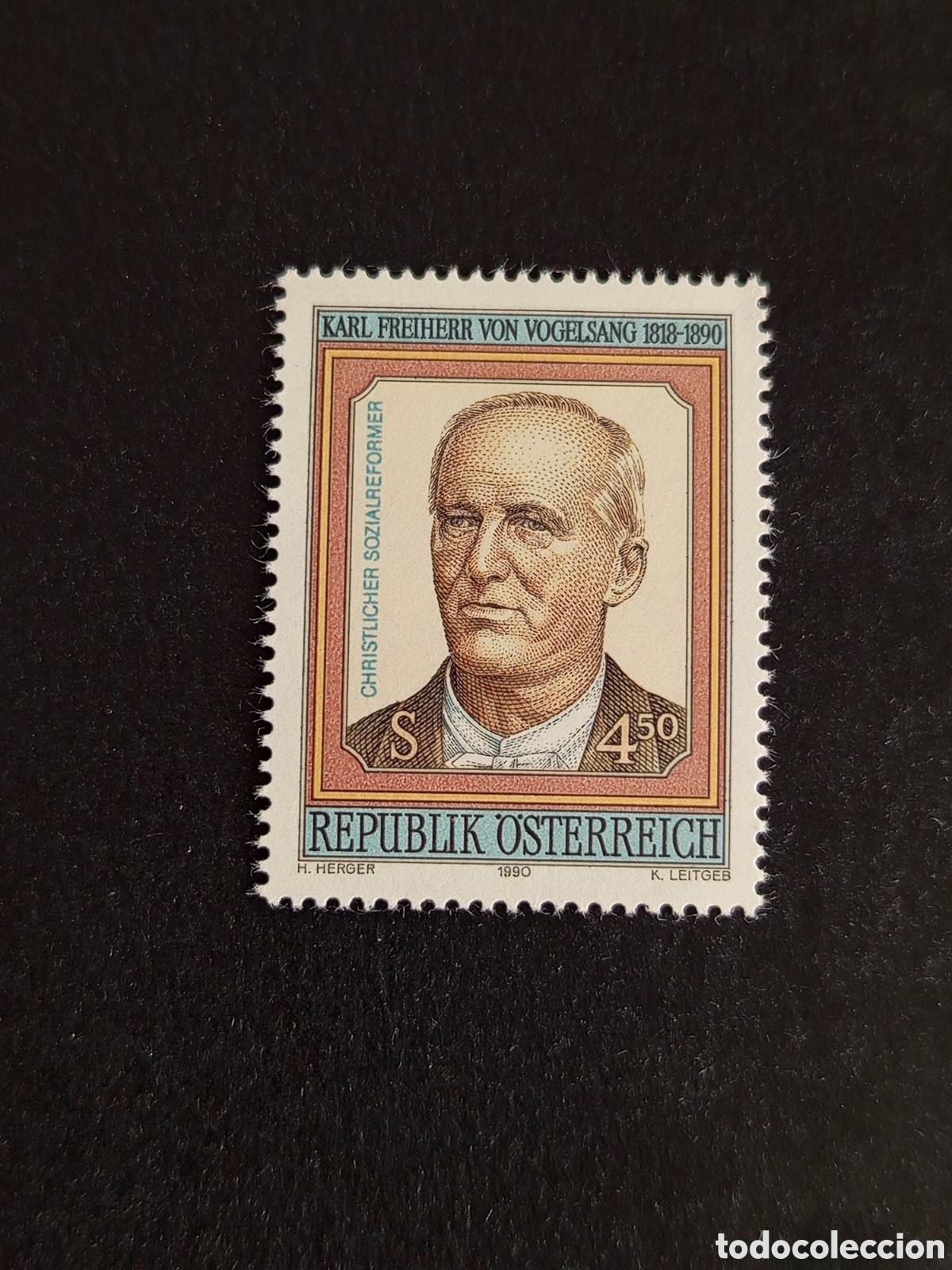 Sellos: AUSTRIA, 1990. Karl F. Von Volgelsang. Yvert 1837. Pedido m&iacute;nimo 3 &euro;. Ver fotos . Sello en nuevo