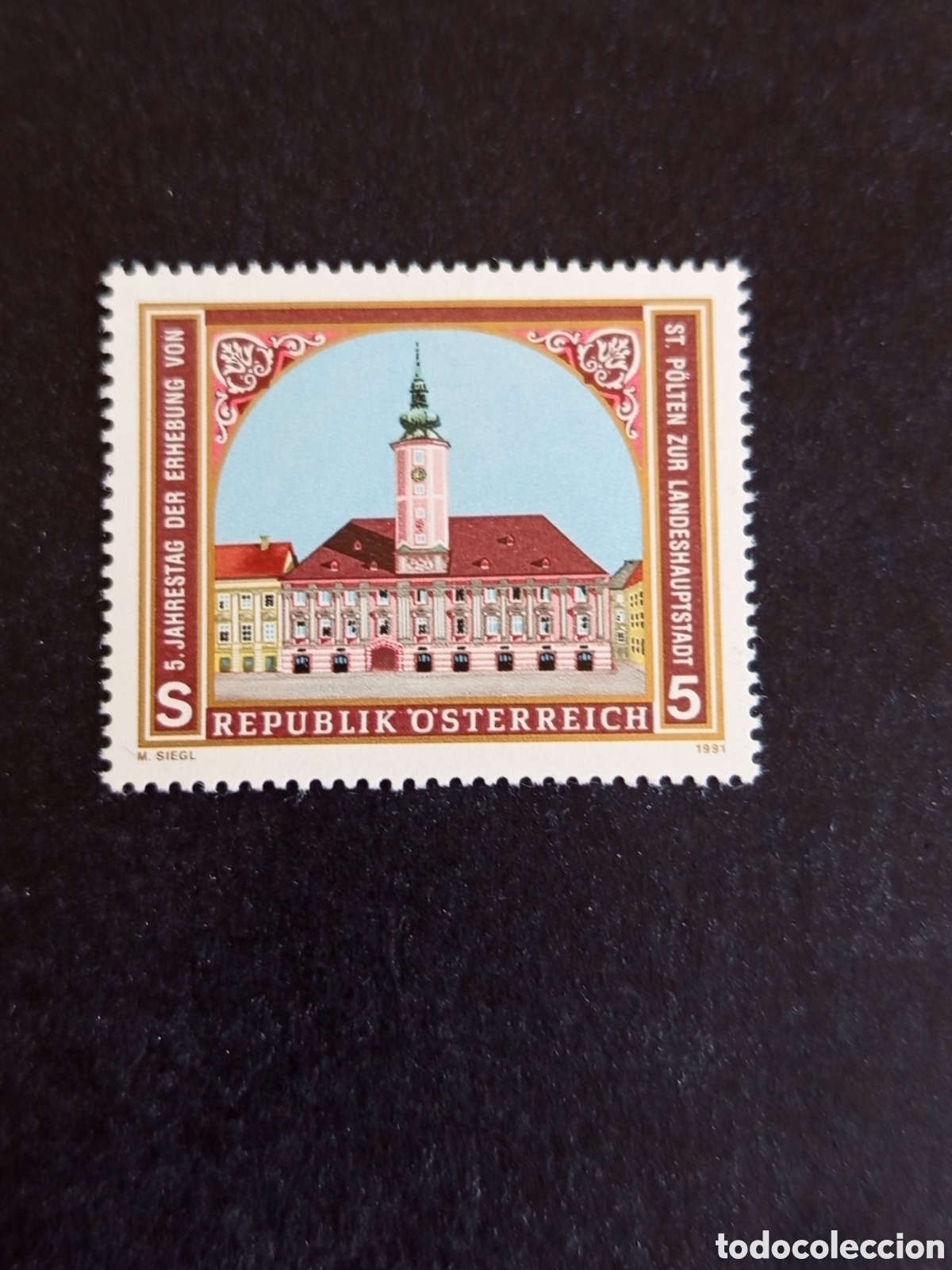 Sellos: AUSTRIA, 1991. San Polten. Ayuntamiento. Yvert 1863. Pedido m&iacute;nimo 3 &euro;. Ver fotos . Sello en nuevo