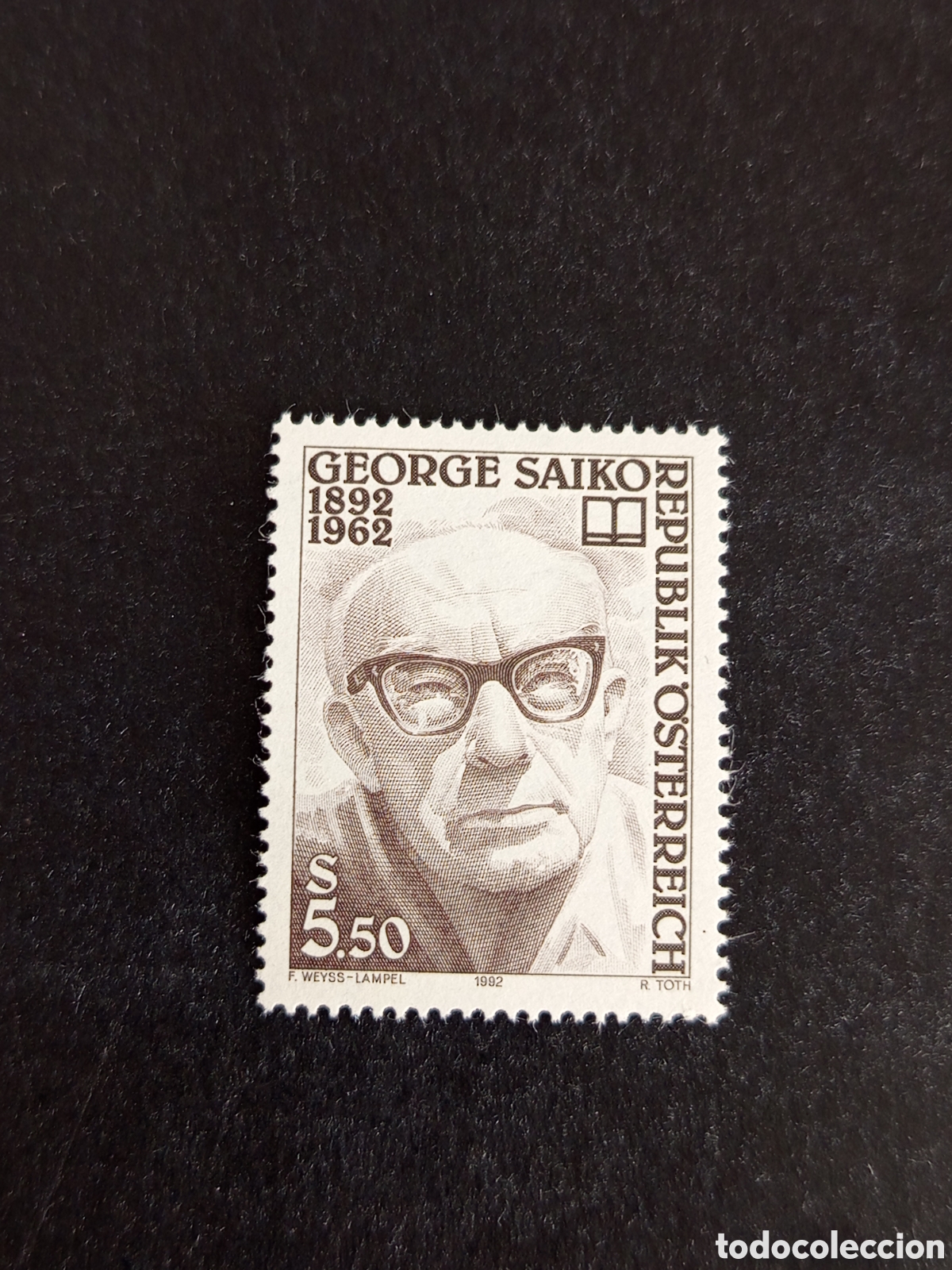 Sellos: AUSTRIA, 1992. George Saiko, poeta. Yvert 1880. Pedido m&iacute;nimo 3 &euro;. Ver fotos . Sello en nuevo