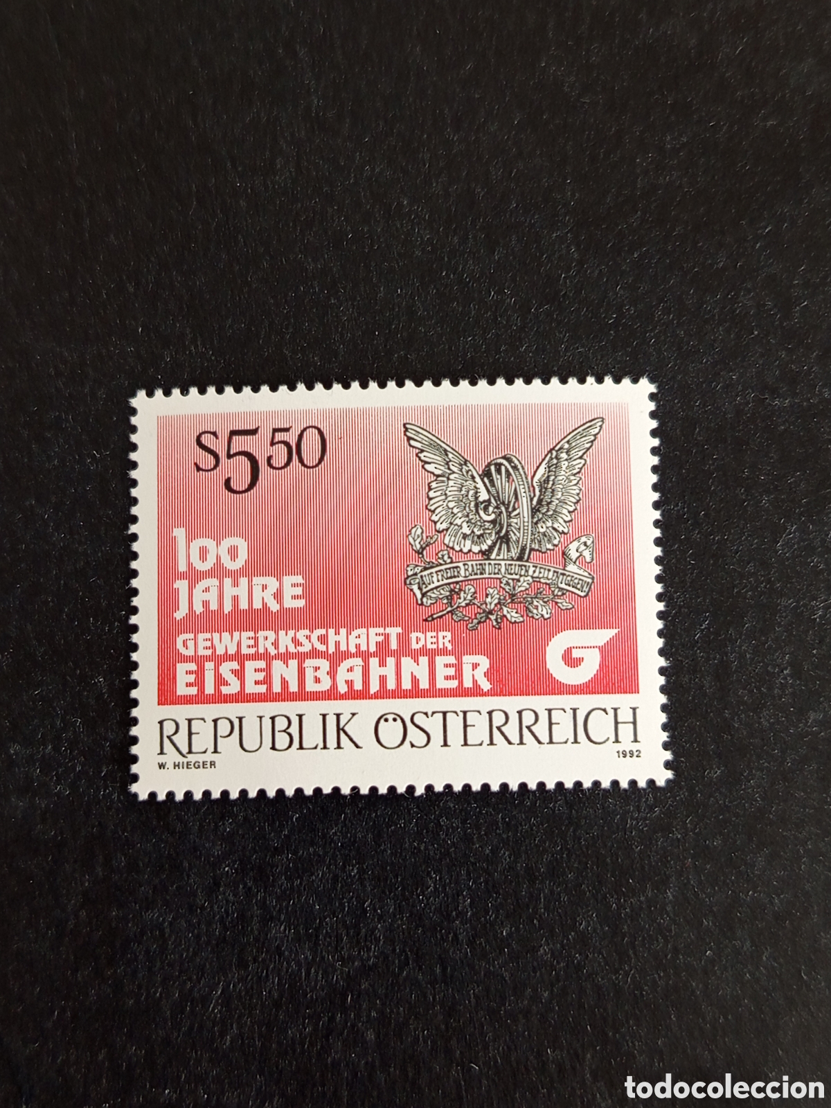 Sellos: AUSTRIA, 1992. Sindicato Trabajadores Ferroviarios. Yvert 1888. Pedido m&iacute;nimo 3 &euro;. Ver fotos .