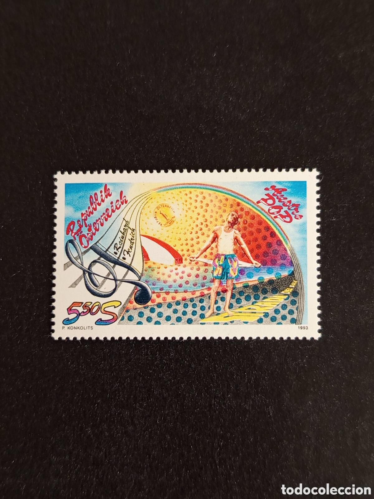 Sellos: AUSTRIA, 1993. Rainhard Fendrich, cantante de pop, actor y presentador. Yv 1921. Pedido m&iacute;nimo 3 &euro;