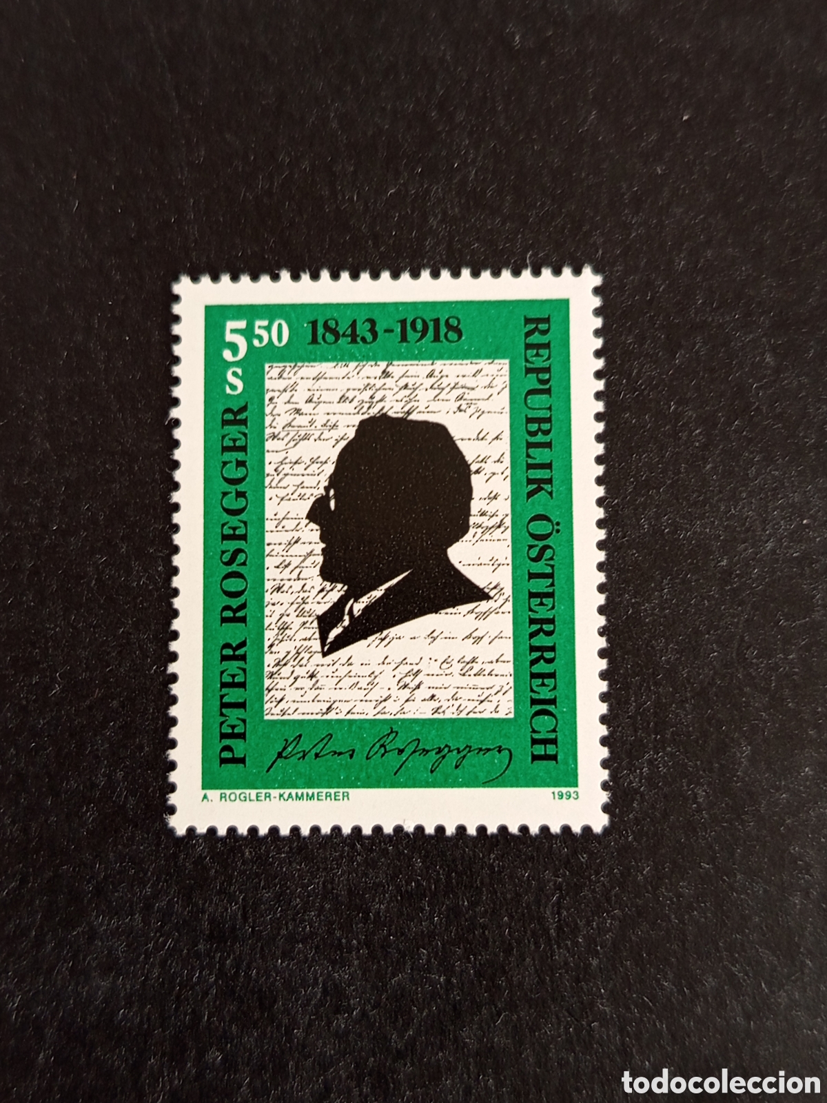 Sellos: AUSTRIA, 1993. Peter Rosegger, escritor y editor. Yvert 1925. Pedido m&iacute;nimo 3 &euro;. Ver fotos .