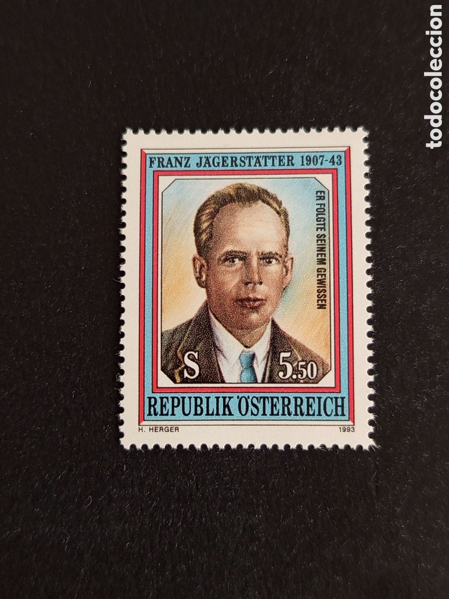 Sellos: AUSTRIA, 1993. Franz J&auml;gerst&auml;tter, opositor al nazismo. Yvert 1934. Pedido m&iacute;nimo 3 &euro;. Ver fotos .
