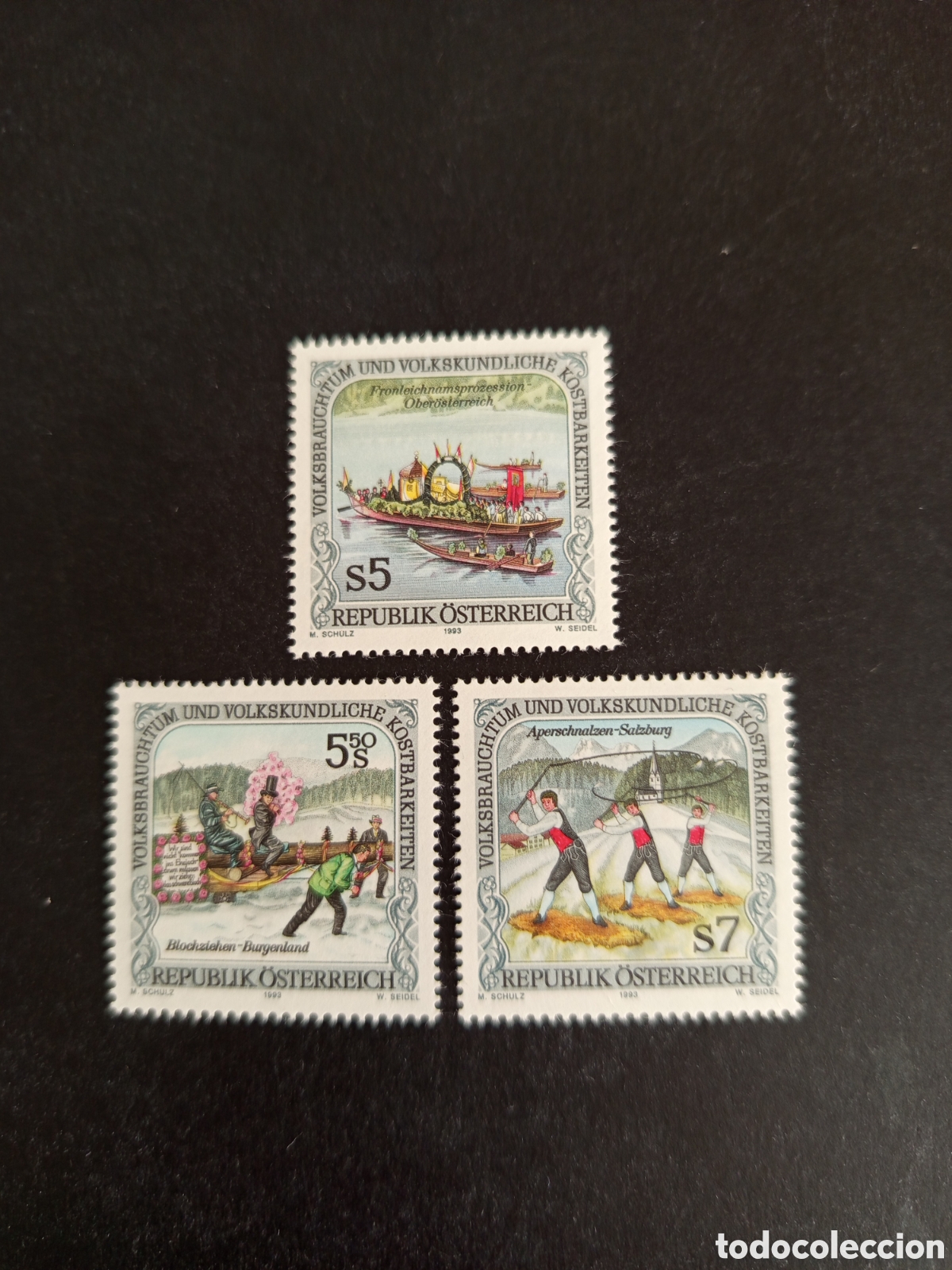 Sellos: AUSTRIA, 1993. Costumbres populares. Yvert 1928/30. Pedido m&iacute;nimo 3 &euro;. Ver fotos . Serie completa