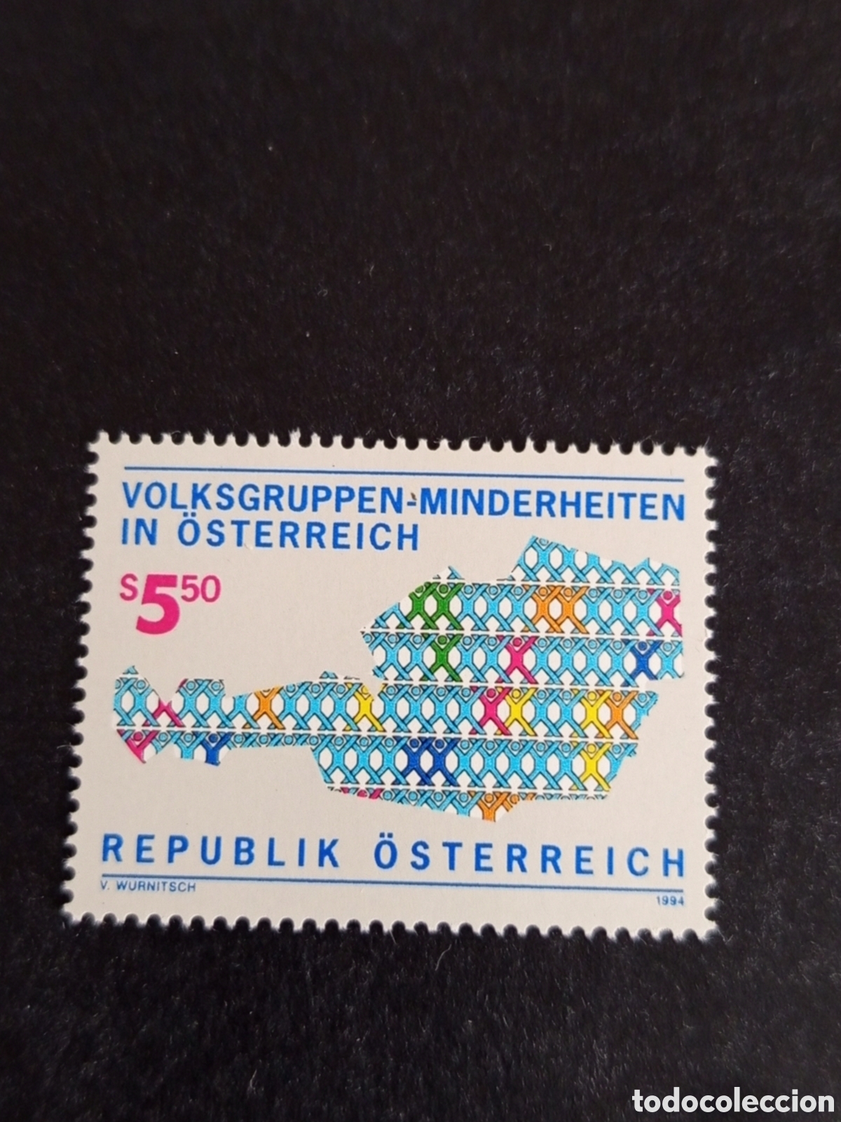 Sellos: AUSTRIA, 1994. Minor&iacute;as &eacute;tnicas en Austria.Yvert 1964. Pedido m&iacute;nimo 3 &euro;. Ver fotos . Sello en nuevo