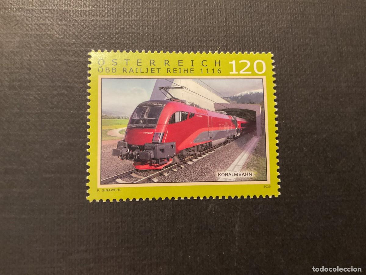 Sellos: AUSTRIA N&ordm; YVERT 3791*** A&Ntilde;O 2025. TREN OBB RAILJET REIHE 1116