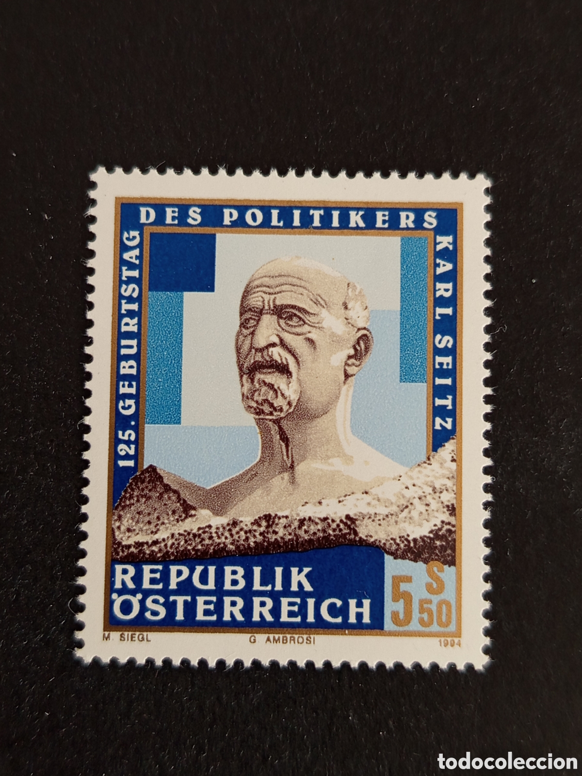 Sellos: AUSTRIA, 1994. Karl Seitz. Pol&iacute;tico .Yvert 1962. Pedido m&iacute;nimo 3 &euro;. Ver fotos . Sello en nuevo