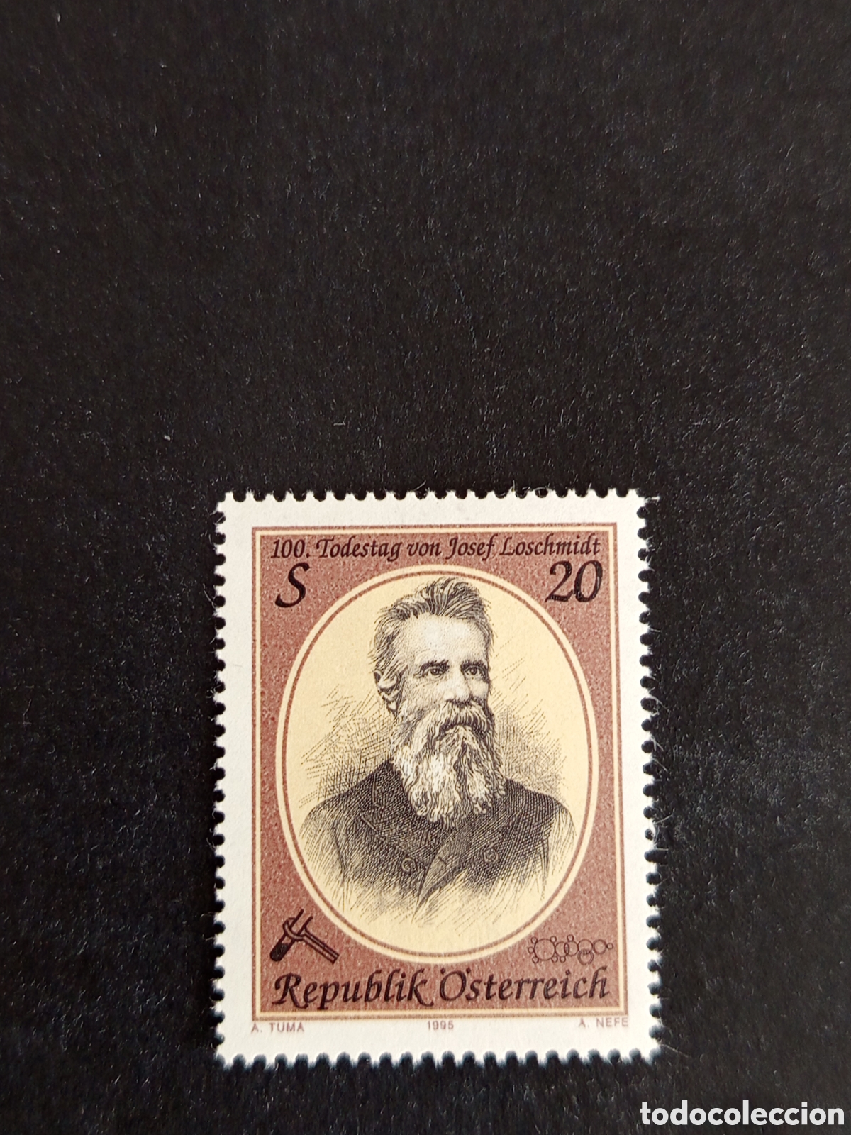 Sellos: AUSTRIA, 1995. Josef Loschmidt, qu&iacute;mico. Yvert 1992. Pedido m&iacute;nimo 3 &euro;. Ver fotos . Sello en nuevo