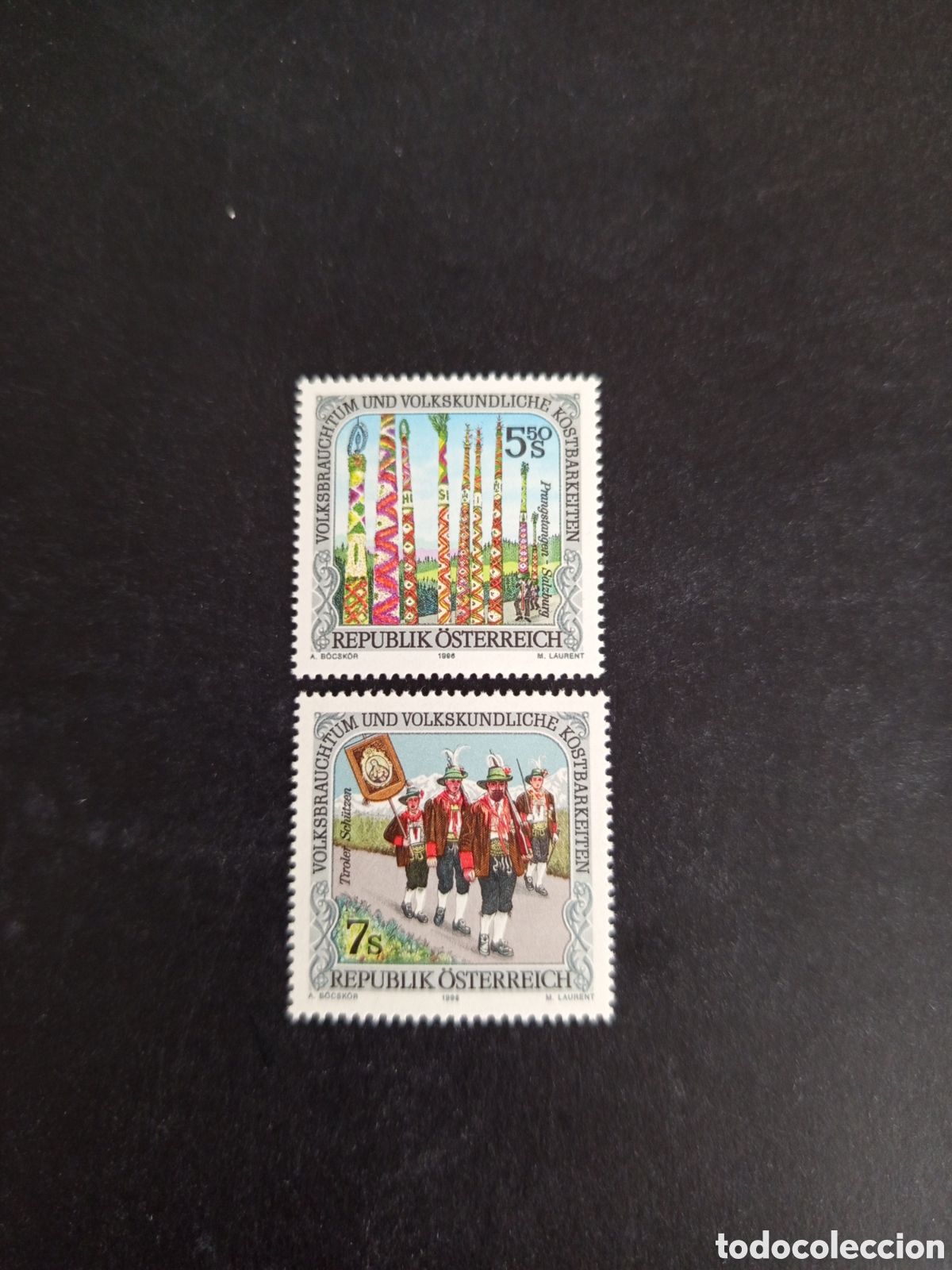 Sellos: AUSTRIA, 1996. Costumbres populares . Folklore. Yvert 2019/20. Pedido m&iacute;nimo 3 &euro;. Ver fotos.