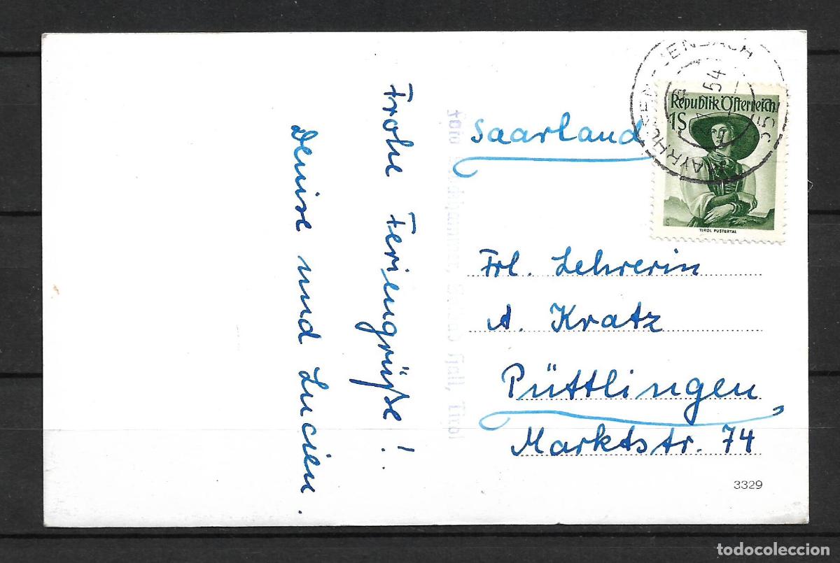 Sellos: austria 1954 tarjeta postal circulada - 153/7