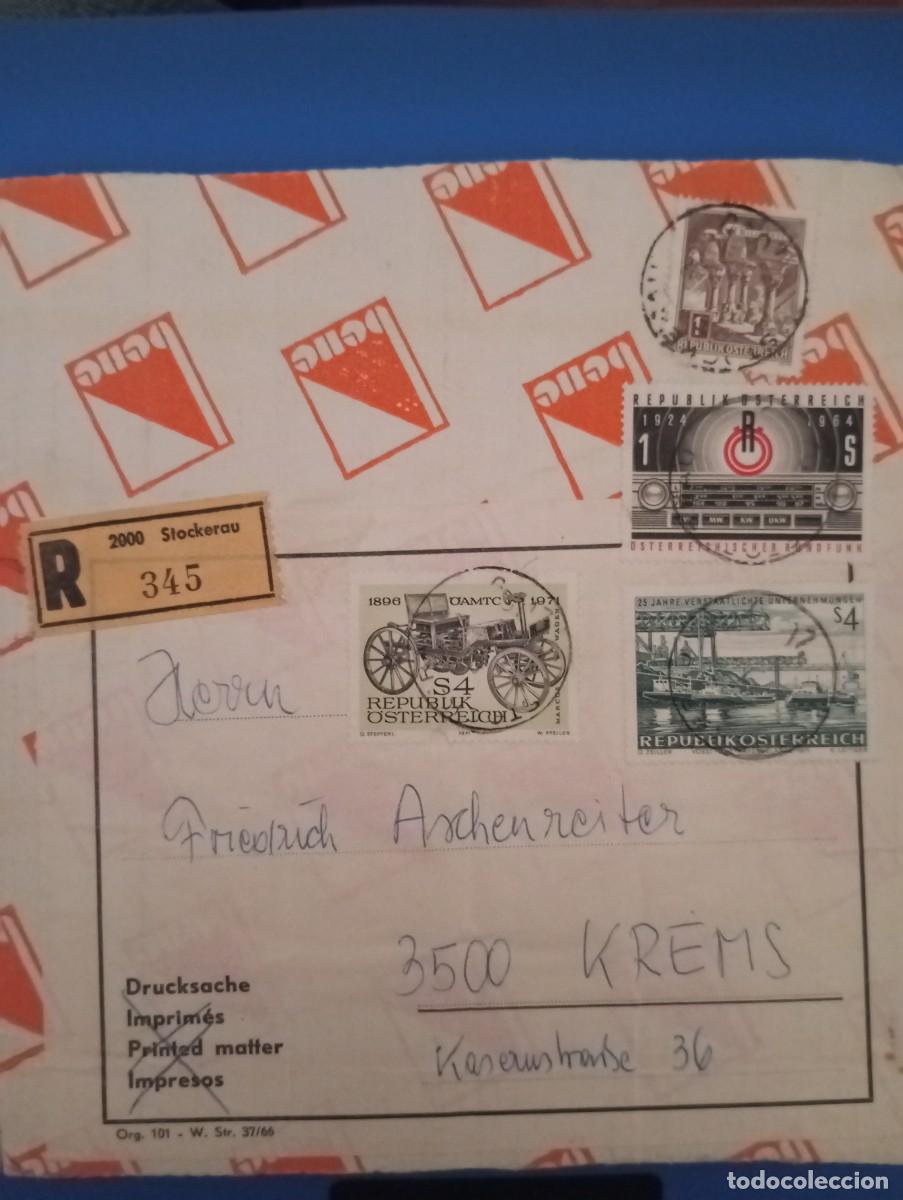 Sellos: AUSTRIA, 1971, CERTIFICADO DE STOCKERAU. FRONTAL PAQUETE