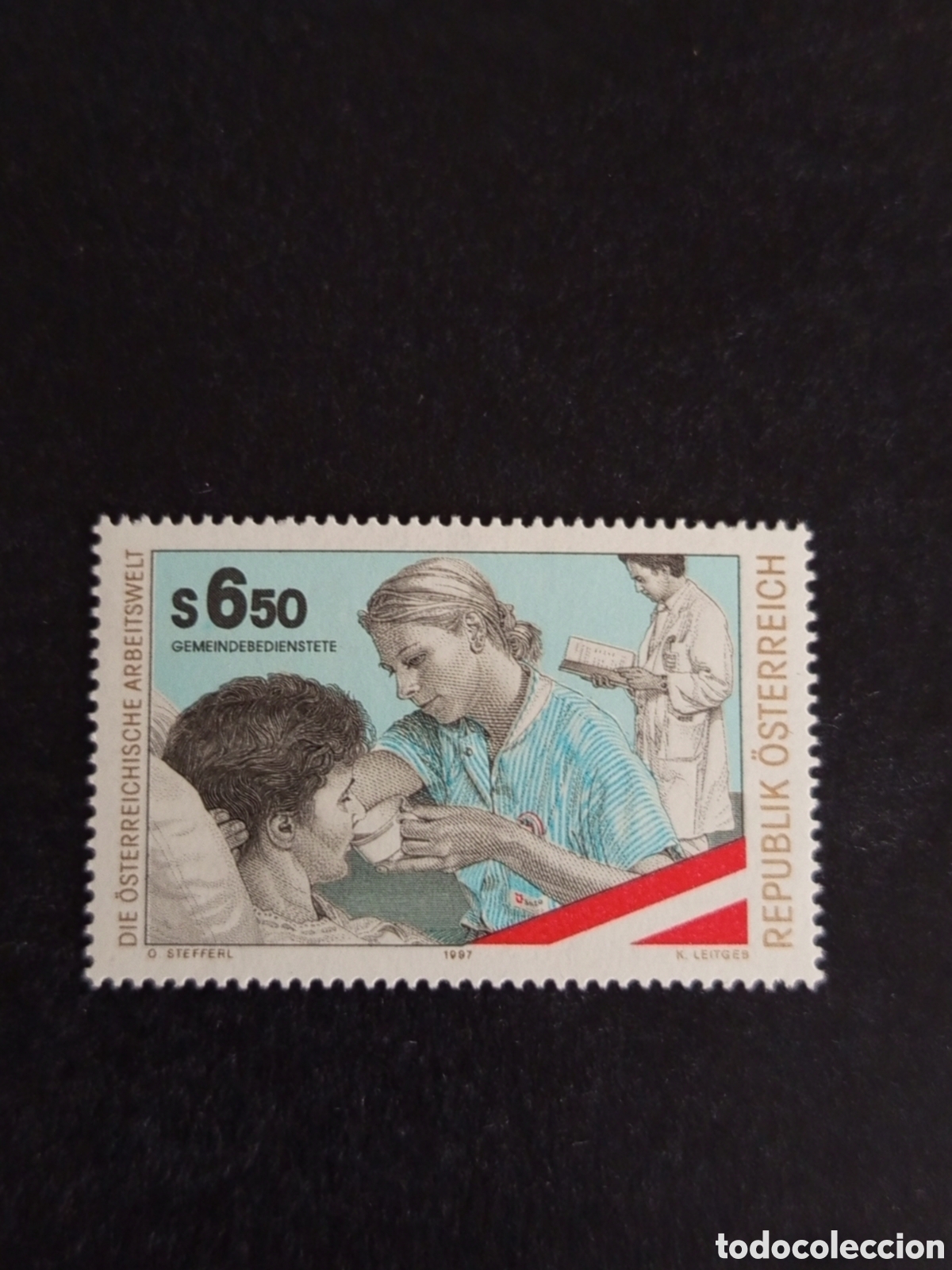 Sellos: AUSTRIA, 1997. Trabajos en Austria: enfermera y pacientes. Yvert 2061. Pedido m&iacute;nimo 3 &euro;. Ver fotos.