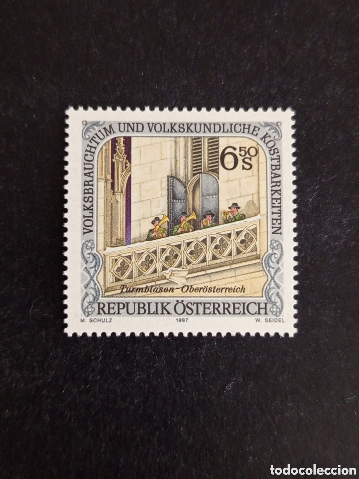 Sellos: AUSTRIA, 1997. Costumbres y folklore. M&uacute;sicos. Yvert 2066. Pedido m&iacute;nimo 3 &euro;. Ver fotos.
