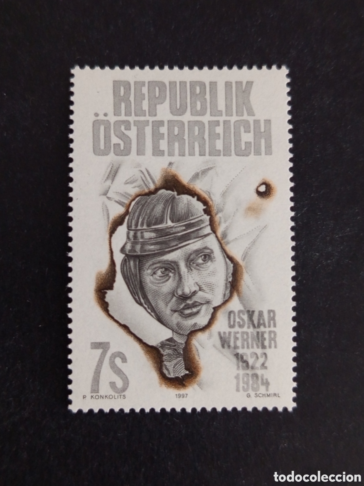 Sellos: AUSTRIA, 1997. Oskar Werner, actor. Yvert 2065. Pedido m&iacute;nimo 3 &euro;. Ver fotos. Sello sin circular