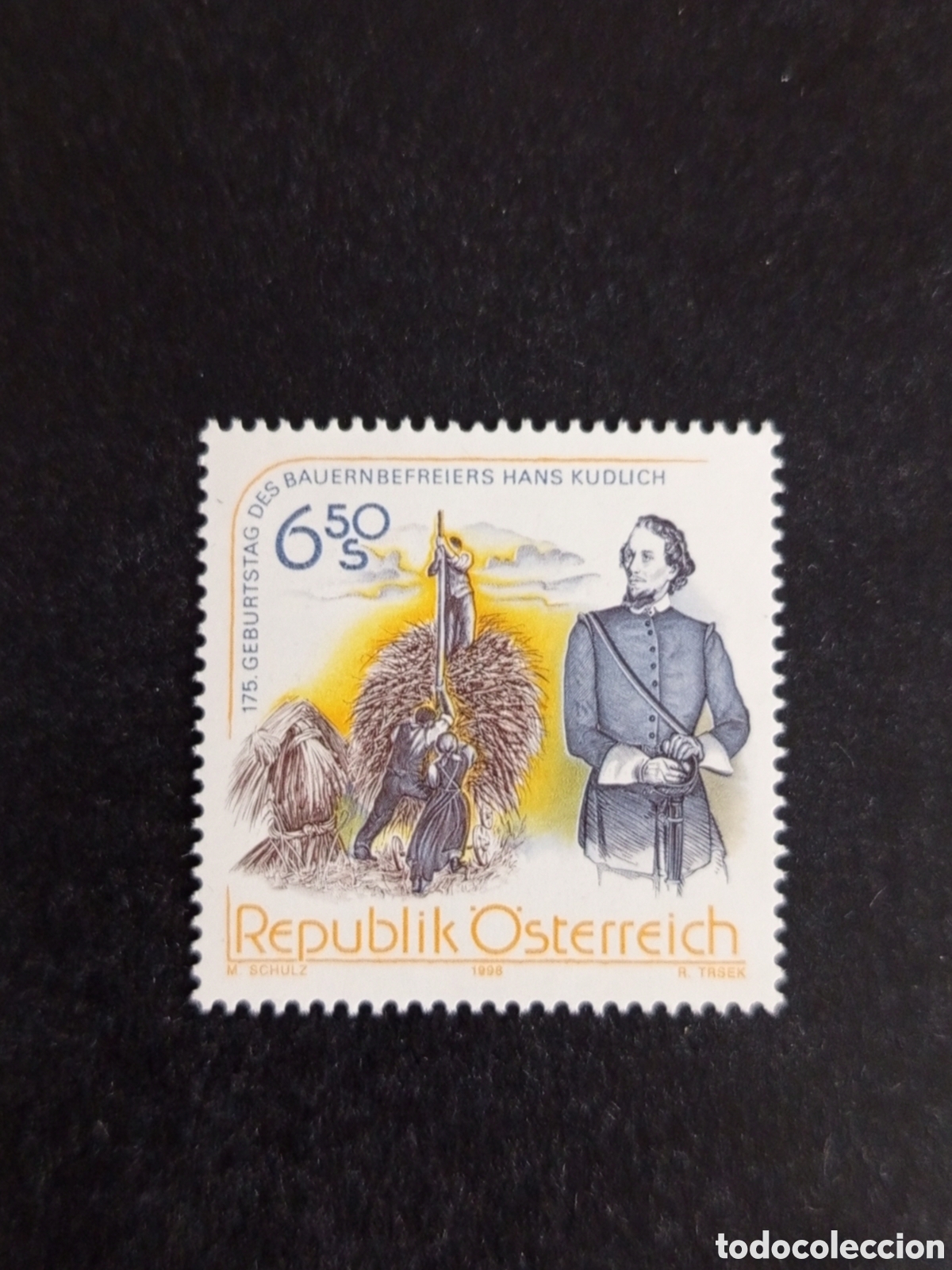 Sellos: AUSTRIA, 1998. Hans Kudlich. Emancipador del campesinado . Pedido m&iacute;nimo 3 &euro;. Ver fotos.