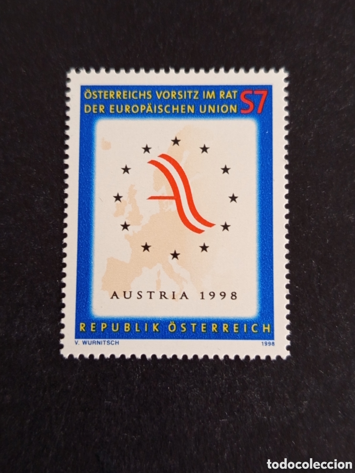 Sellos: AUSTRIA, 1998. Presidencia Uni&oacute;n Europea. Pedido m&iacute;nimo 3 &euro;. Ver fotos . Sello sin circular