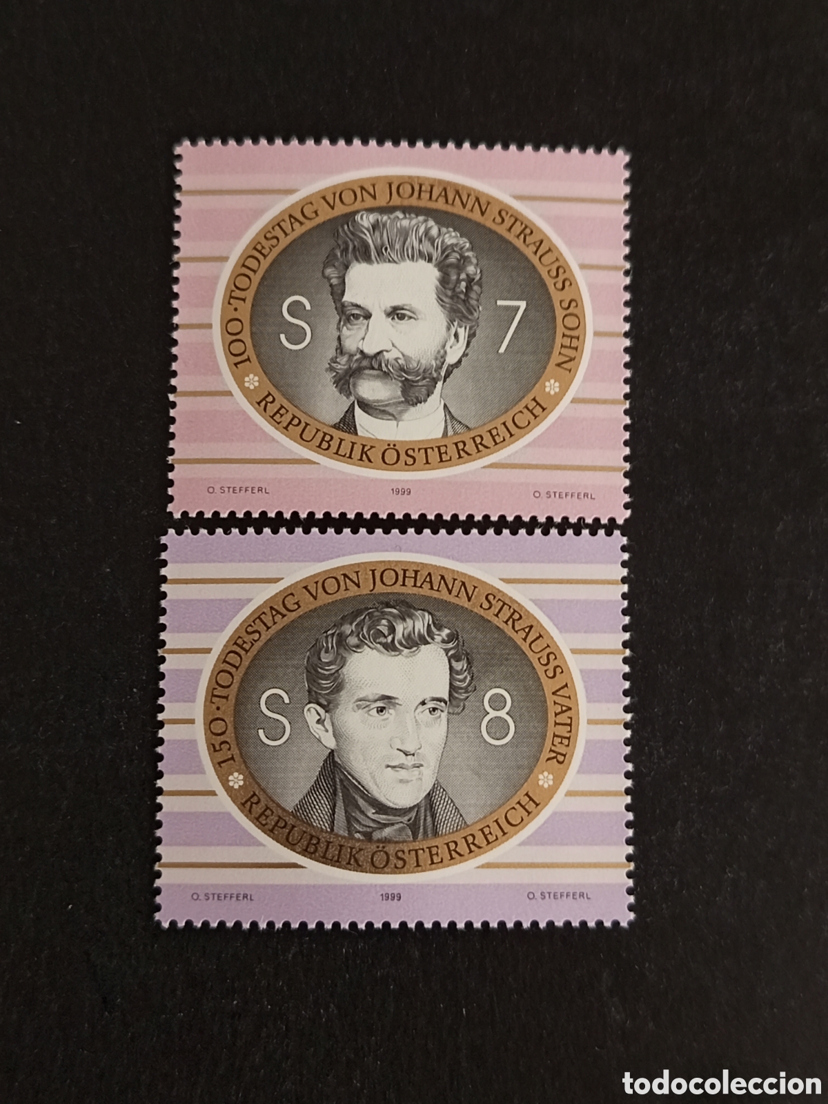 Sellos: AUSTRIA, 1999. Johann Strauss, compositor . Pedido m&iacute;nimo 3 &euro;. Ver fotos. Serie completa