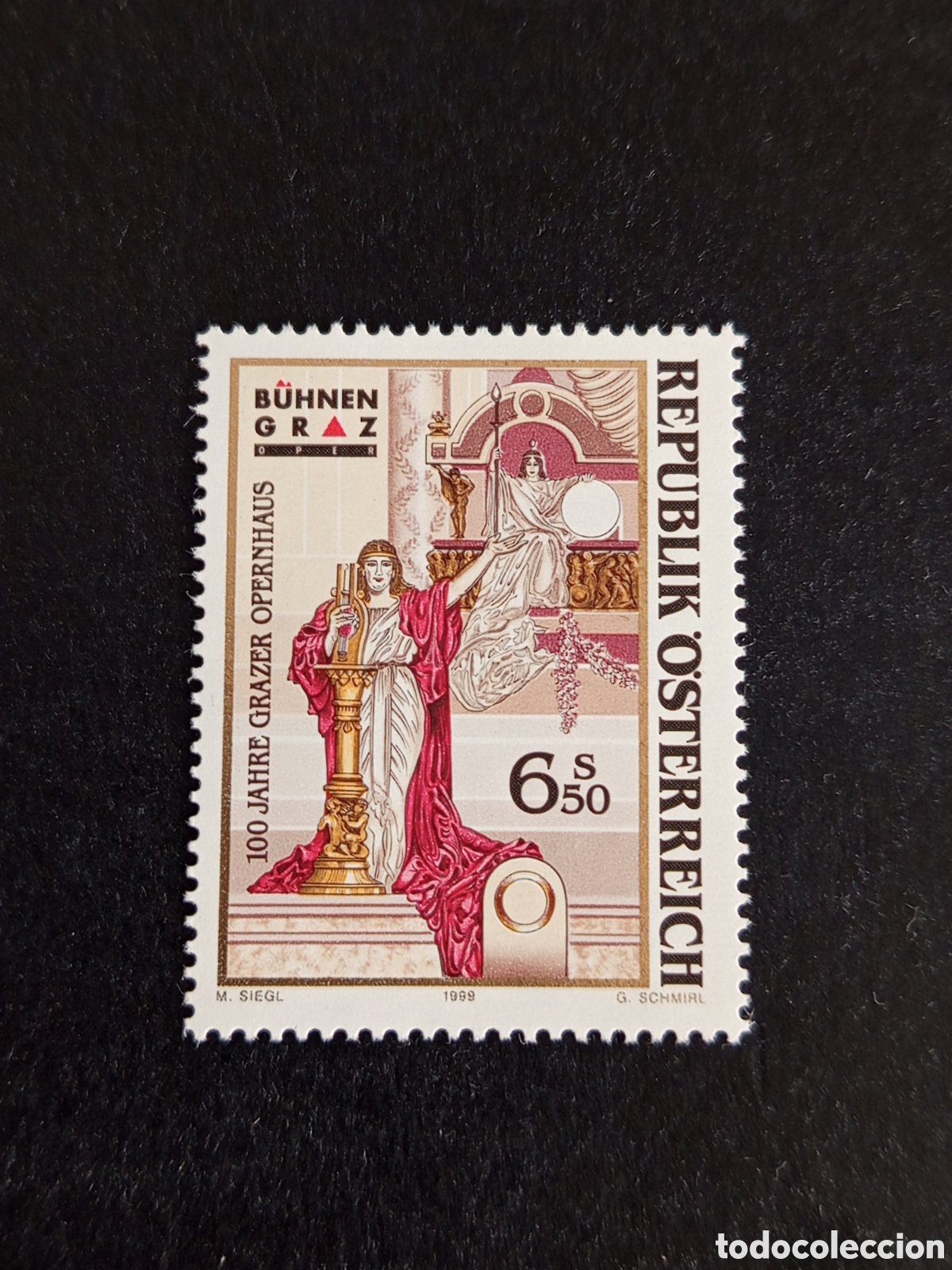 Sellos: AUSTRIA, 1999. &Oacute;pera de Graz. Estatuas. Pedido m&iacute;nimo 3 &euro;. Ver fotos . Sello sin circular