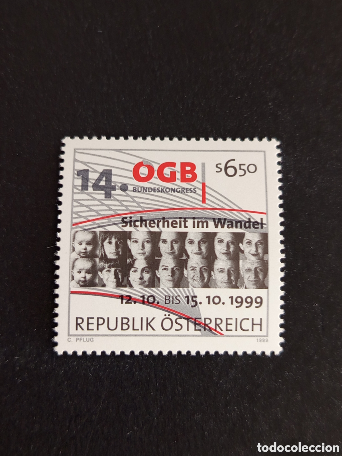 Sellos: AUSTRIA, 1999. Federaci&oacute;n Sindical. Pedido m&iacute;nimo 3 &euro;. Ver fotos . Sello sin circular, sin charnela