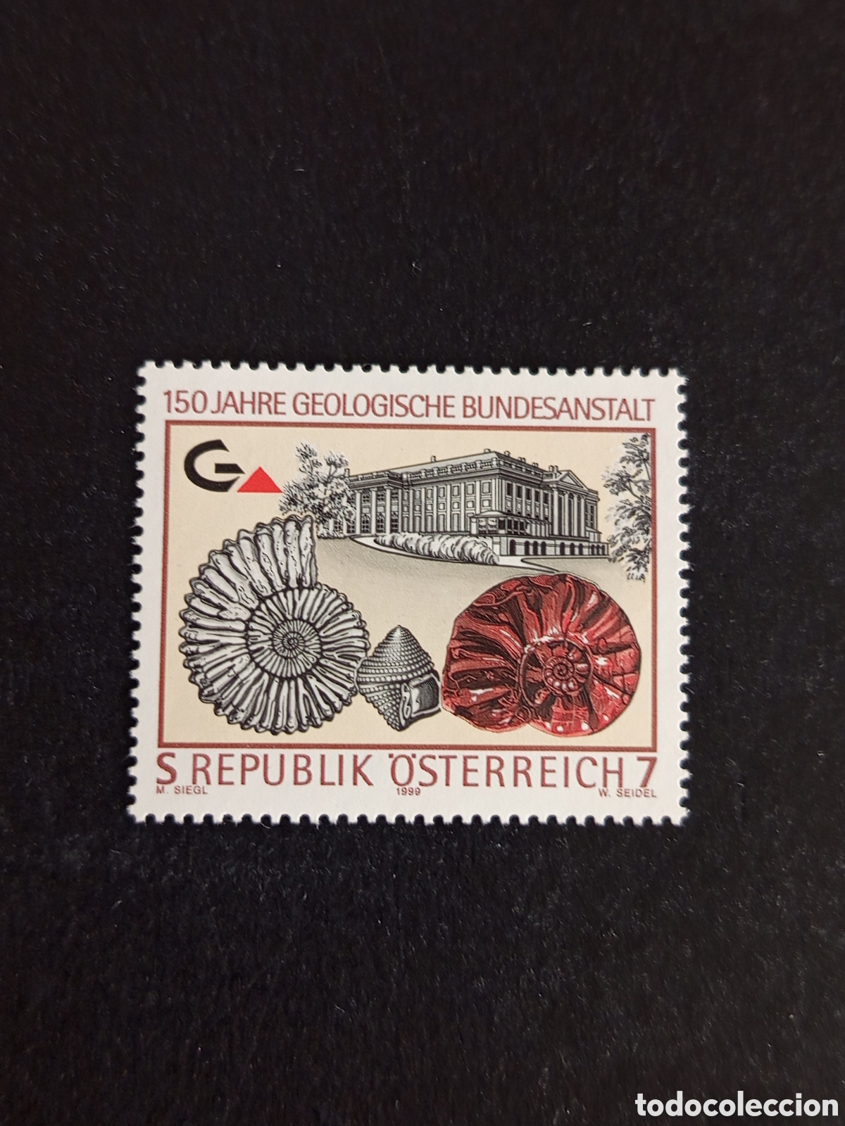 Sellos: AUSTRIA, 1999. Instituto Nacional de Geolog&iacute;a. F&oacute;siles. Pedido m&iacute;nimo 3 &euro;. Ver fotos .