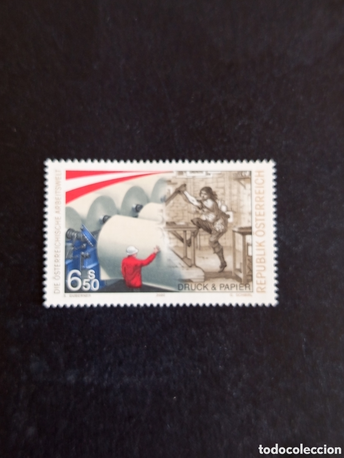 Sellos: AUSTRIA, 2000. Trabajos en Austria: impresi&oacute;n . Peri&oacute;dico. Pedido m&iacute;nimo 3 &euro;. Ver fotos.