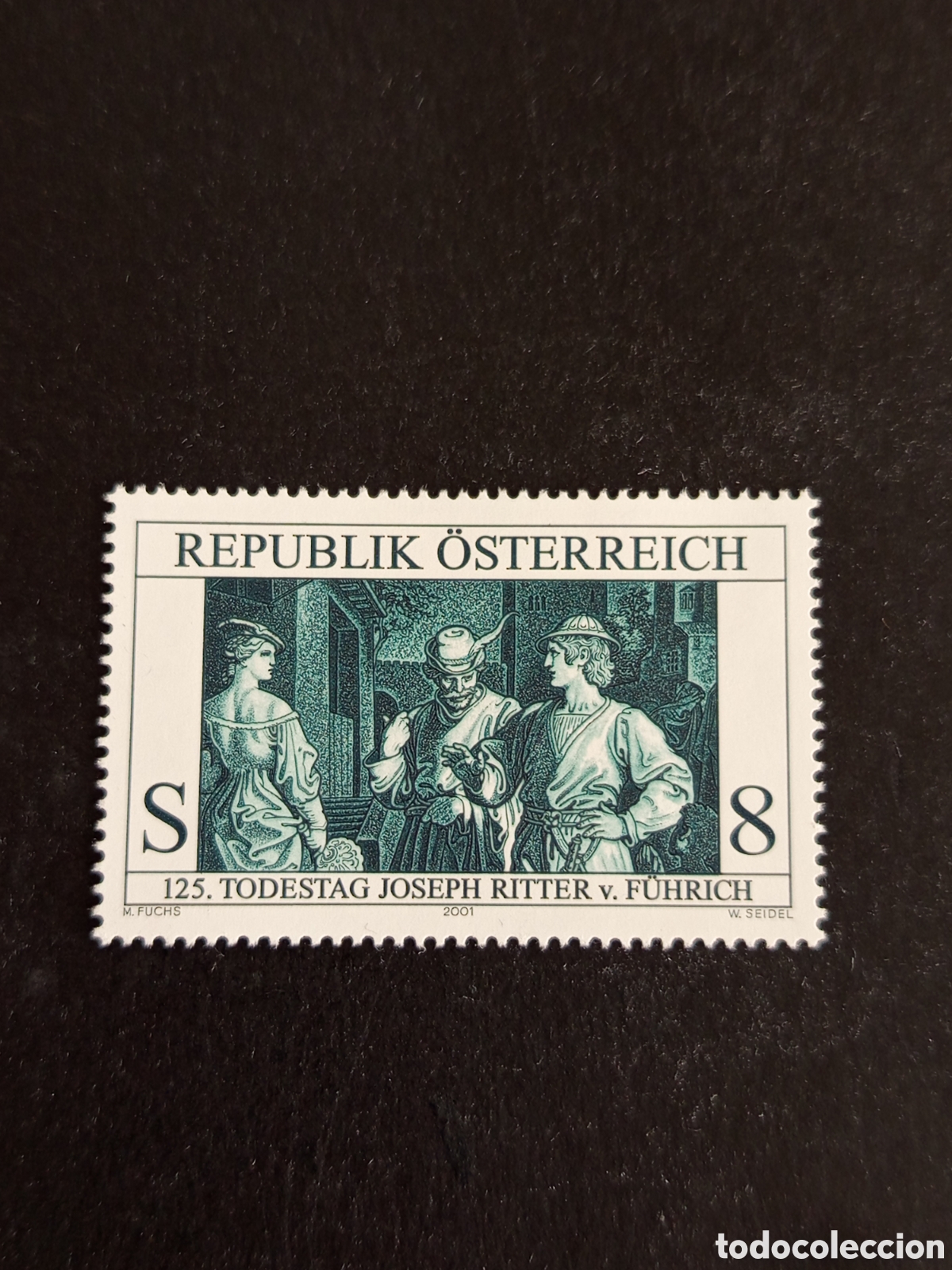 Sellos: AUSTRIA, 2001. Joseph Ritter von Fuehrich, pintor y dise&ntilde;ador. Pedido m&iacute;nimo 3 &euro;. Ver fotos.