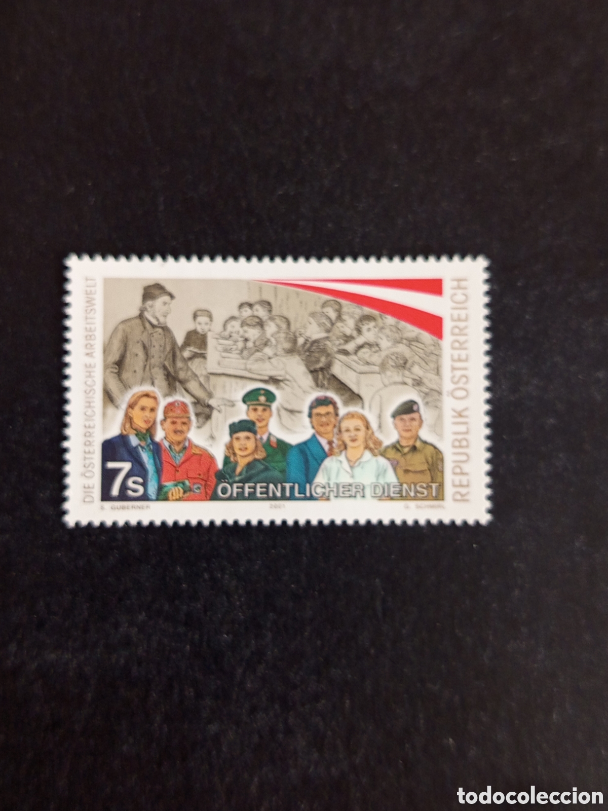 Sellos: AUSTRIA, 2001. El mundo laboral: servicios p&uacute;blicos. Pedido m&iacute;nimo 3 &euro;. Ver fotos.Sello sin circular