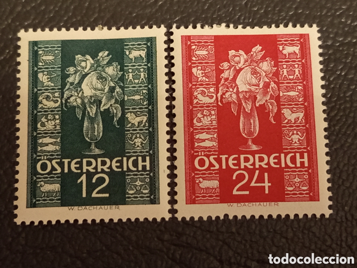 Sellos: Austria 1937 Navide&ntilde;os Signos Zodiaco MH Michel 658/659