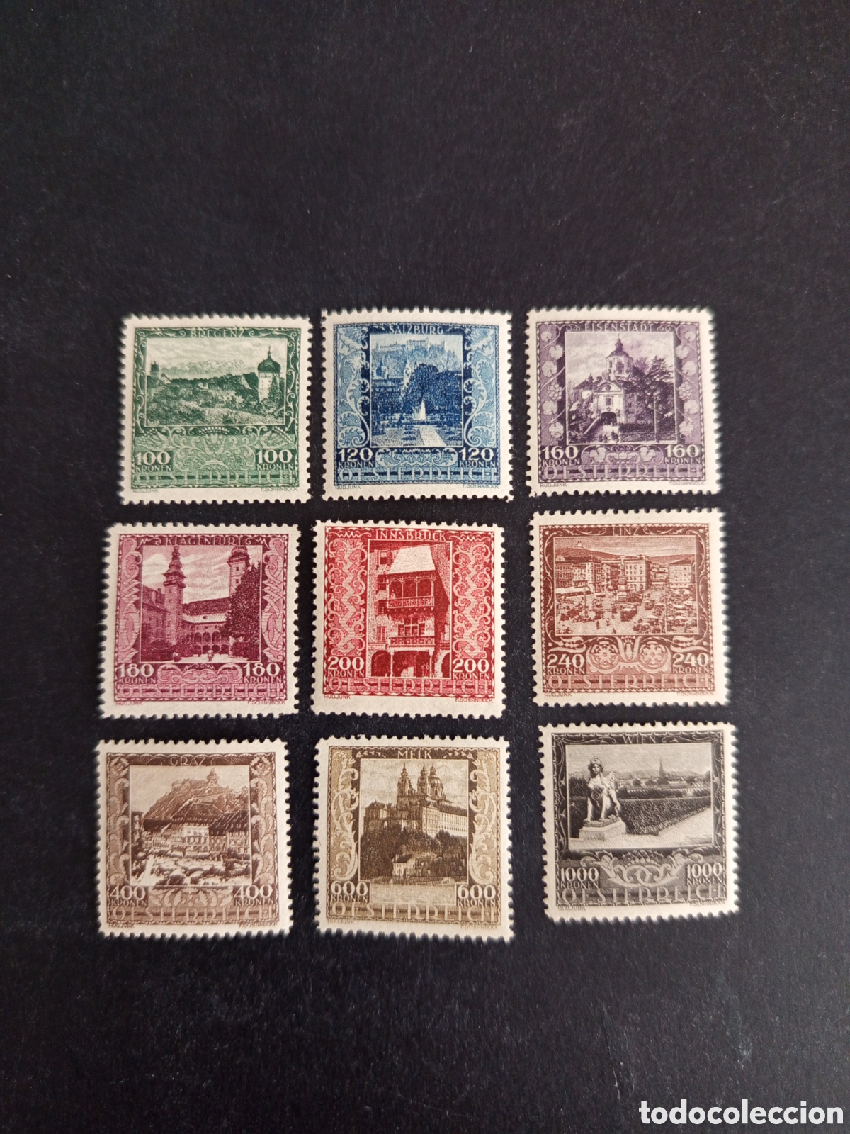 Sellos: AUSTRIA 1923. Ciudades de Austria. Yvert 304/12. Pedido m&iacute;nimo 3 &euro;. Ver fotos. Serie completa