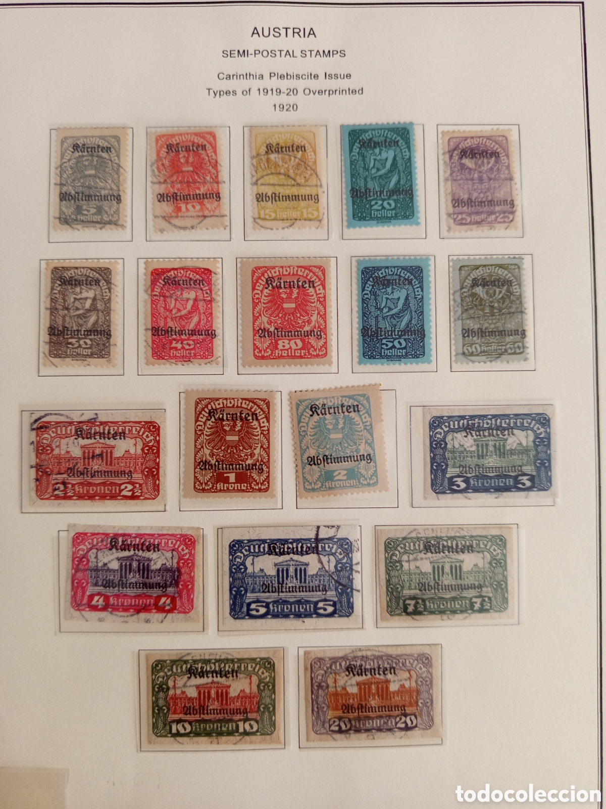Sellos: CARINTIA 1920. Plebiscito. Yvert 1/19. Pedido m&iacute;nimo 3 &euro;. Ver fotos. Serie completa