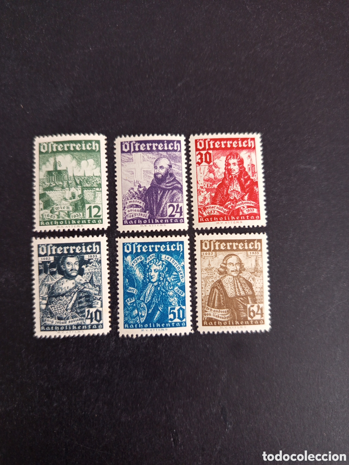 Sellos: AUSTRIA 1933. Congreso Cat&oacute;lico. Yvert 431/6. Pedido m&iacute;nimo 3 &euro;. Ver fotos. Serie completa.