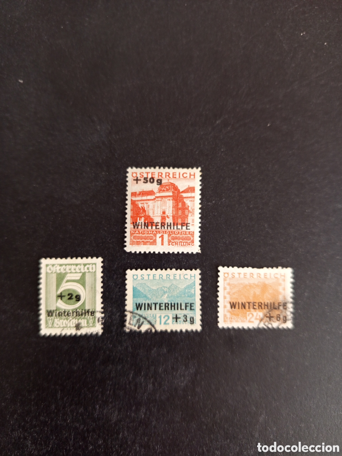 Sellos: AUSTRIA 1933. Pro auxilio de invierno. Yvert 437/40. Pedido m&iacute;nimo 3 &euro;. Ver fotos. Serie completa.