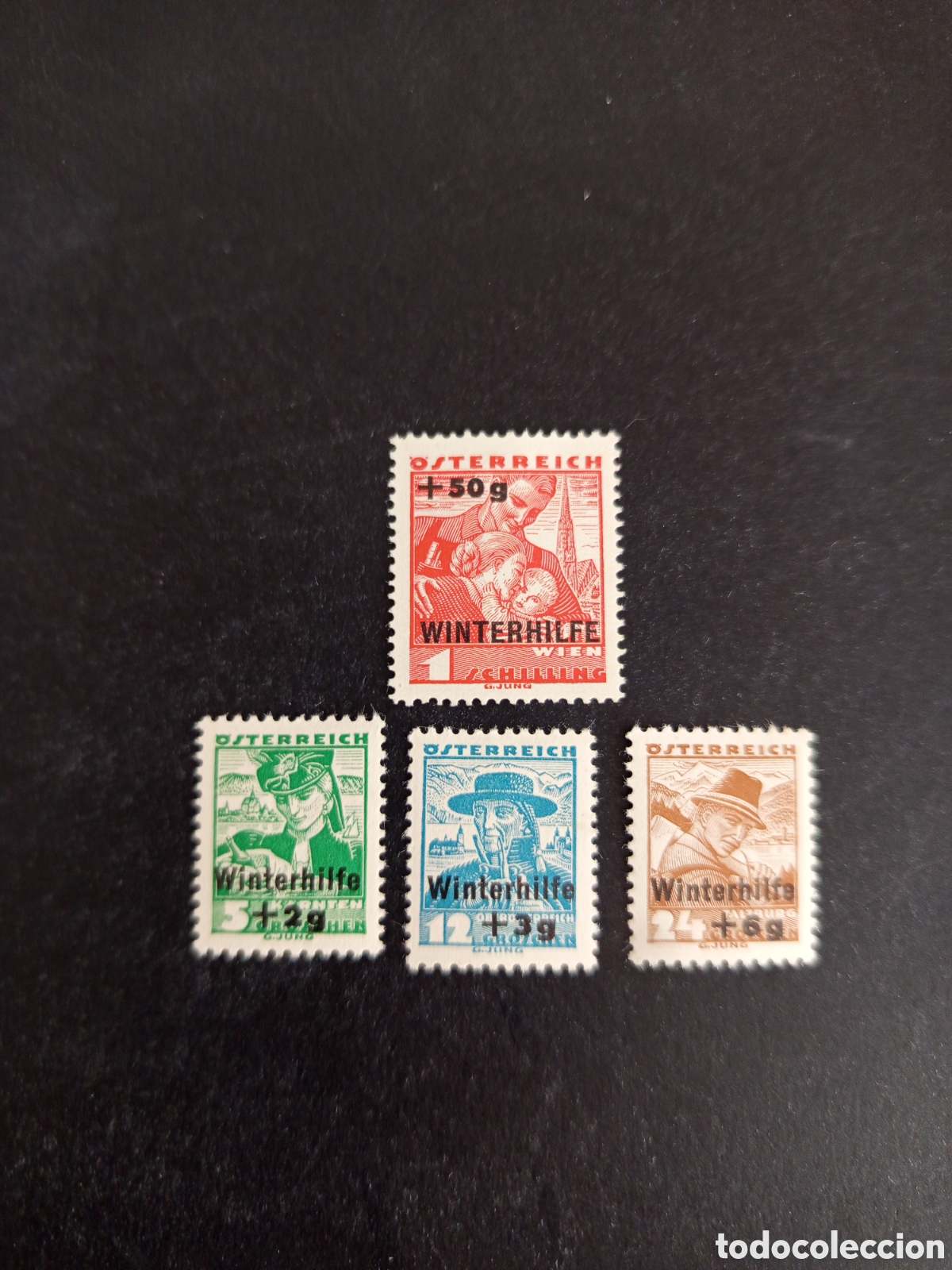Sellos: AUSTRIA 1935. Pro auxilio de invierno. Yvert 467/70. Pedido m&iacute;nimo 3 &euro;. Ver fotos. Serie completa,