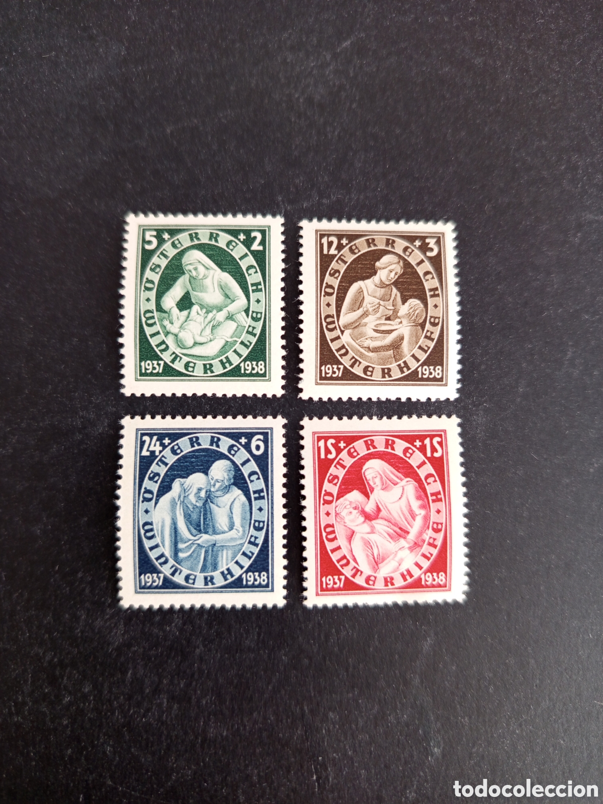 Sellos: AUSTRIA 1937. Auxilio de invierno. Yvert 499/502. Pedido m&iacute;nimo 3 &euro;. Ver fotos. Serie completa .