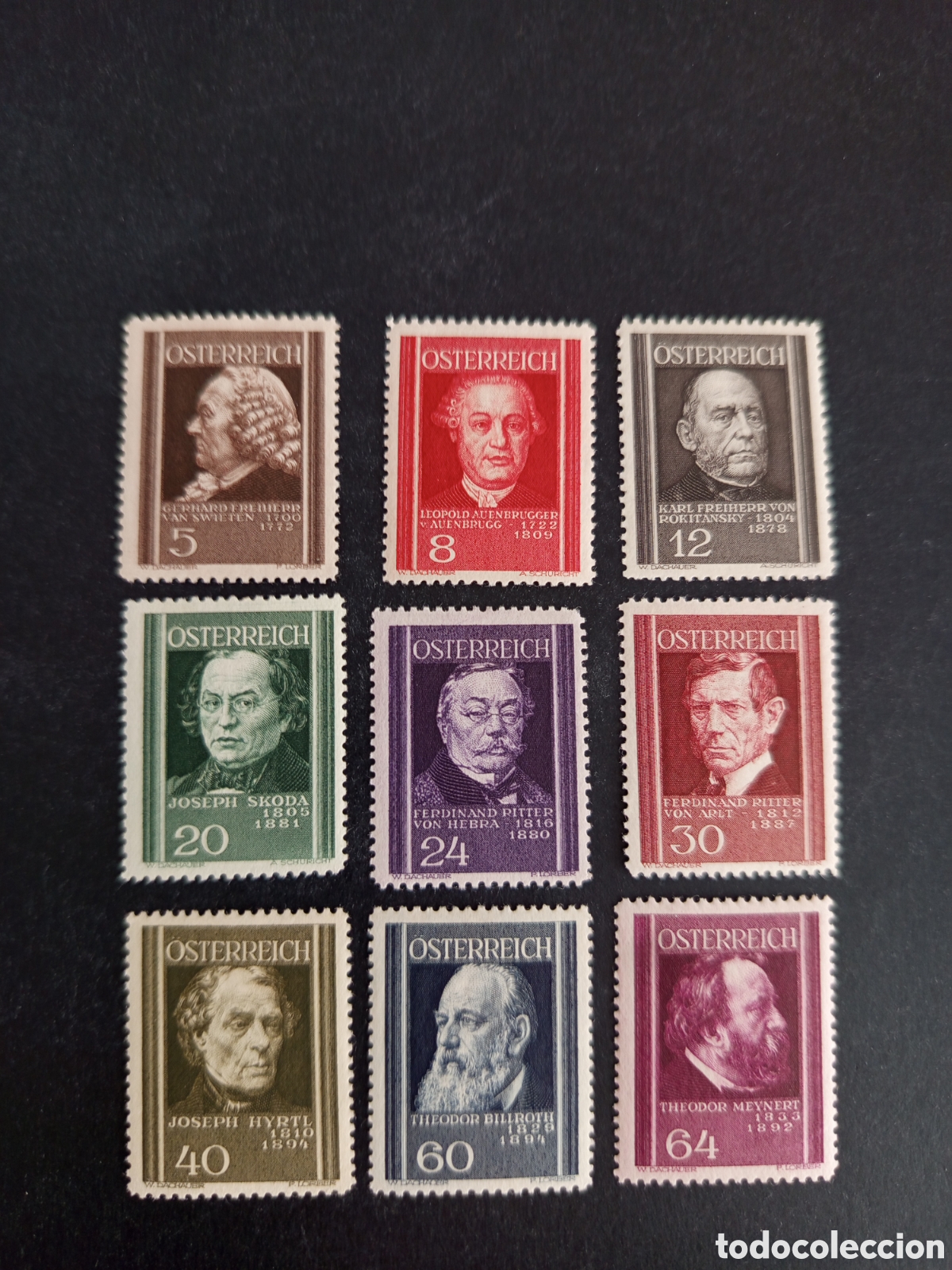 Sellos: AUSTRIA 1937. M&eacute;dicos. Yvert 506/14. Pedido m&iacute;nimo 3 &euro;. Ver fotos. Serie completa .