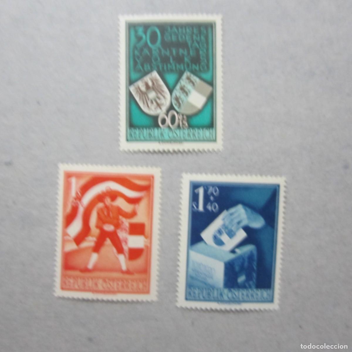Sellos: AUSTRIA, 1950. 30 Aniversario Plebiscito de Carintia. Yvert 788/90*