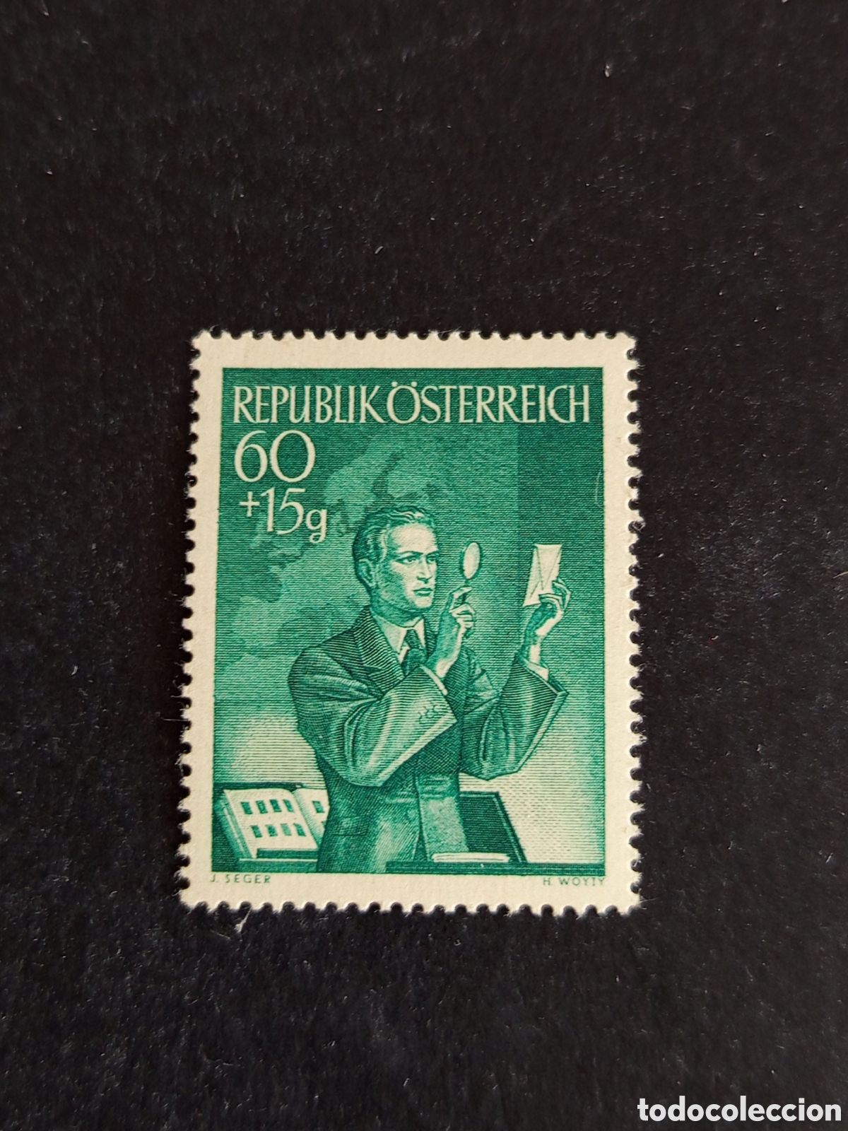 Sellos: AUSTRIA, 1950. DIA DEL SELLO. COLECCIONISTA. YVERT 792. PEDIDO M&Iacute;NIMO 3 &euro;. VER FOTOS .