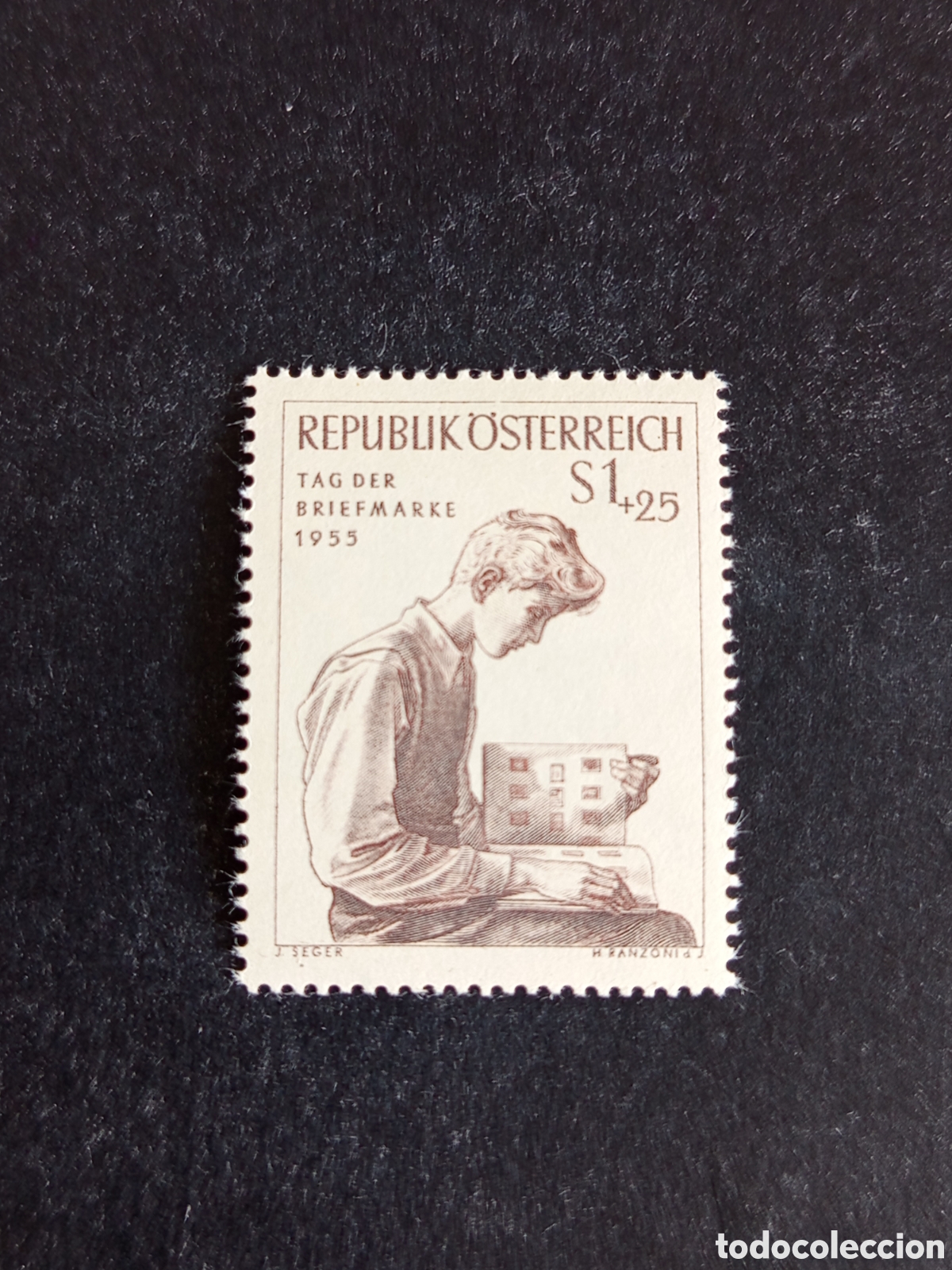 Sellos: AUSTRIA, 1955. DIA DEL SELLO. YVERT 856. PEDIDO M&Iacute;NIMO 3 &euro;. VER FOTOS
