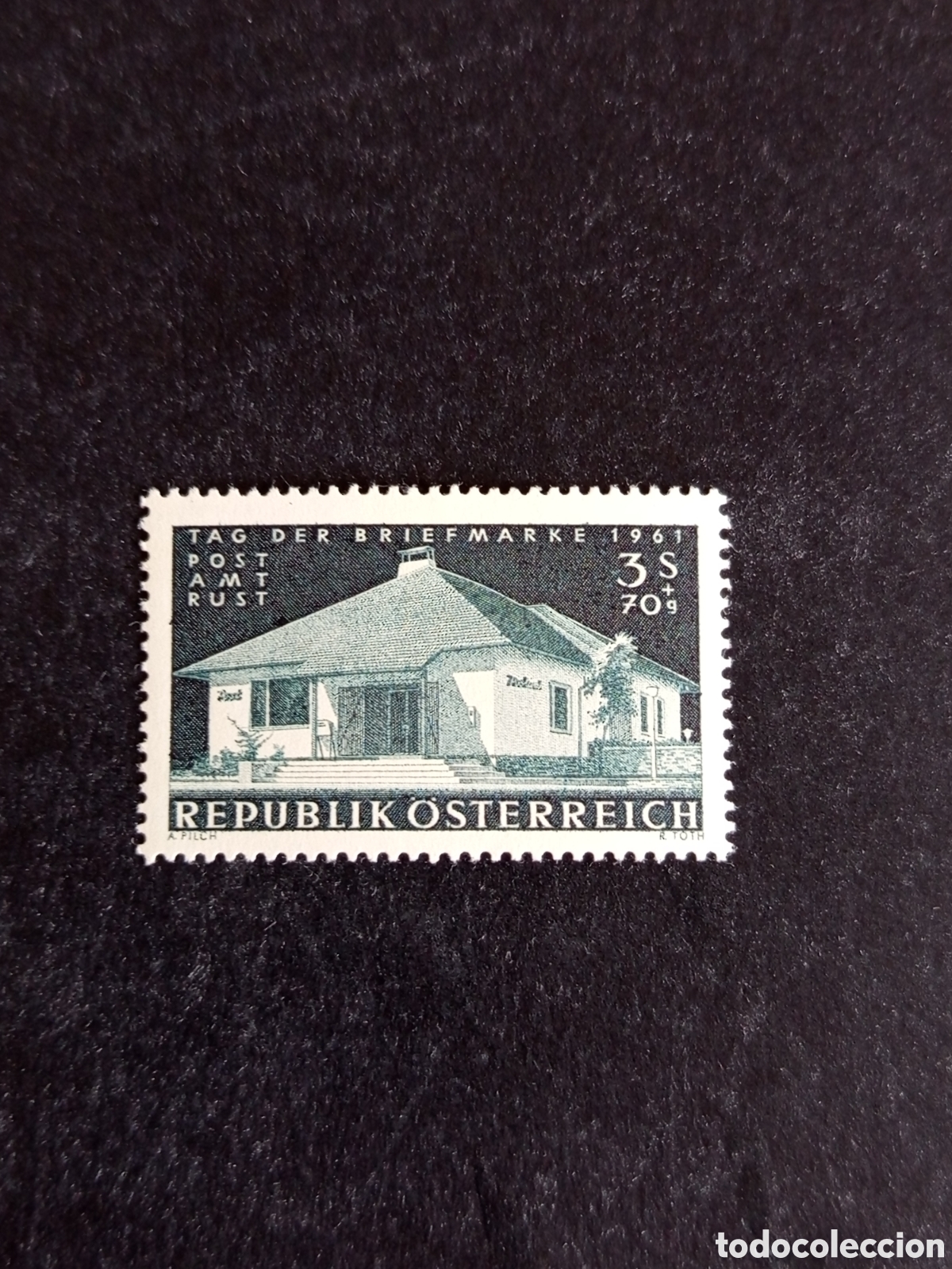Sellos: AUSTRIA, 1961. DIA DEL SELLO. OFICINA POSTAL DE RUST. YVERT 940. PEDIDO M&Iacute;NIMO 3 &euro;. VER FOTOS .